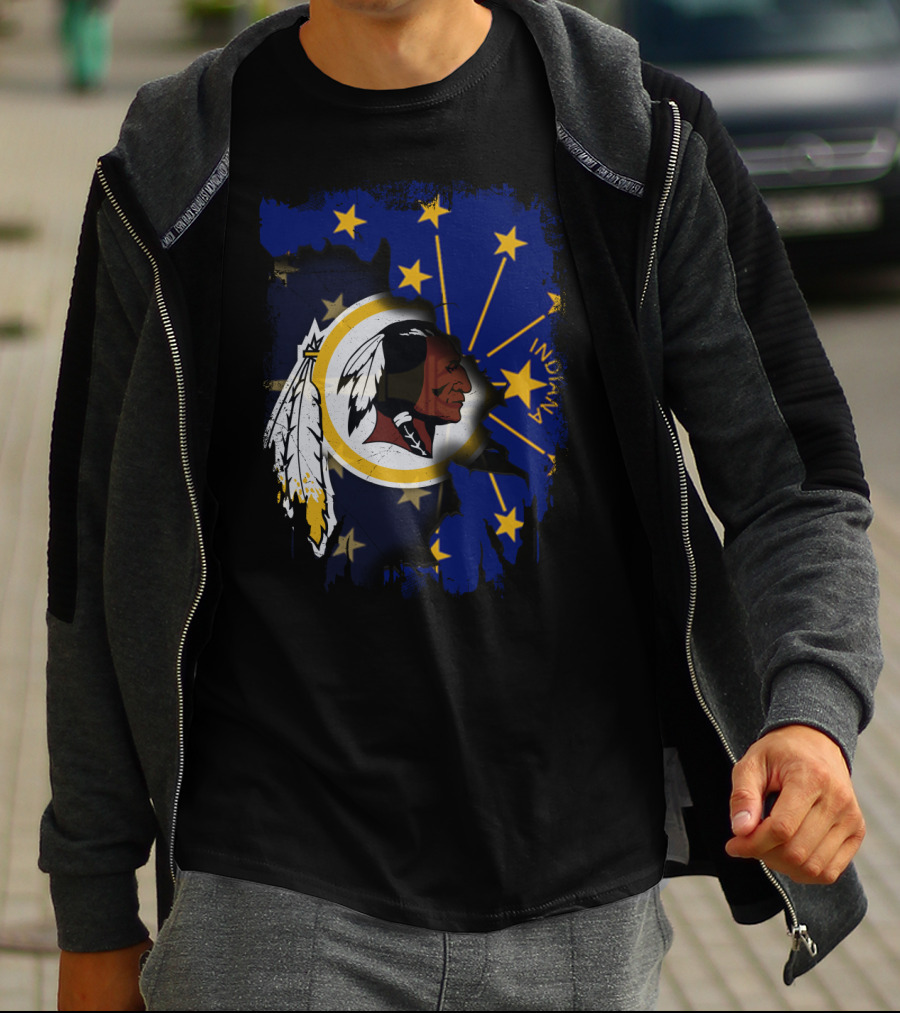 Indiana Stars And Redskins Logo Fusion T-Shirt