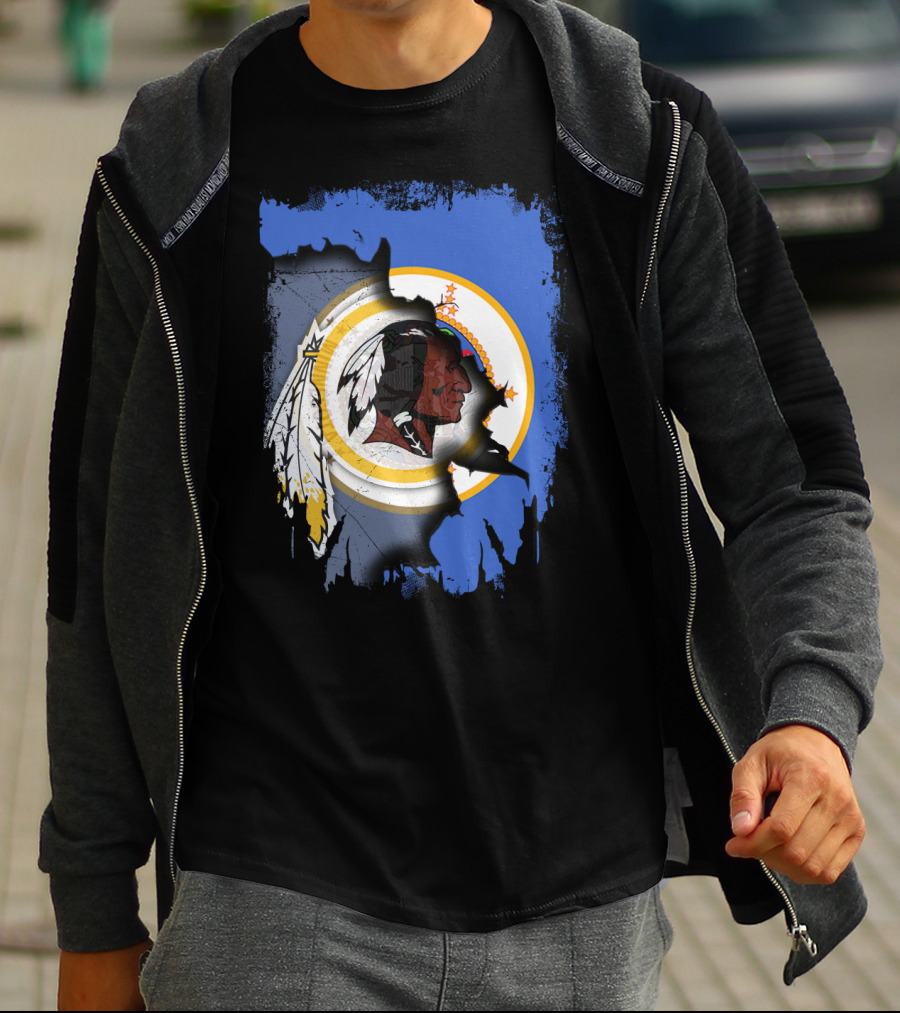 Together Minnesota With Redskins Vintage Logo And State Silhouette T-Shirt