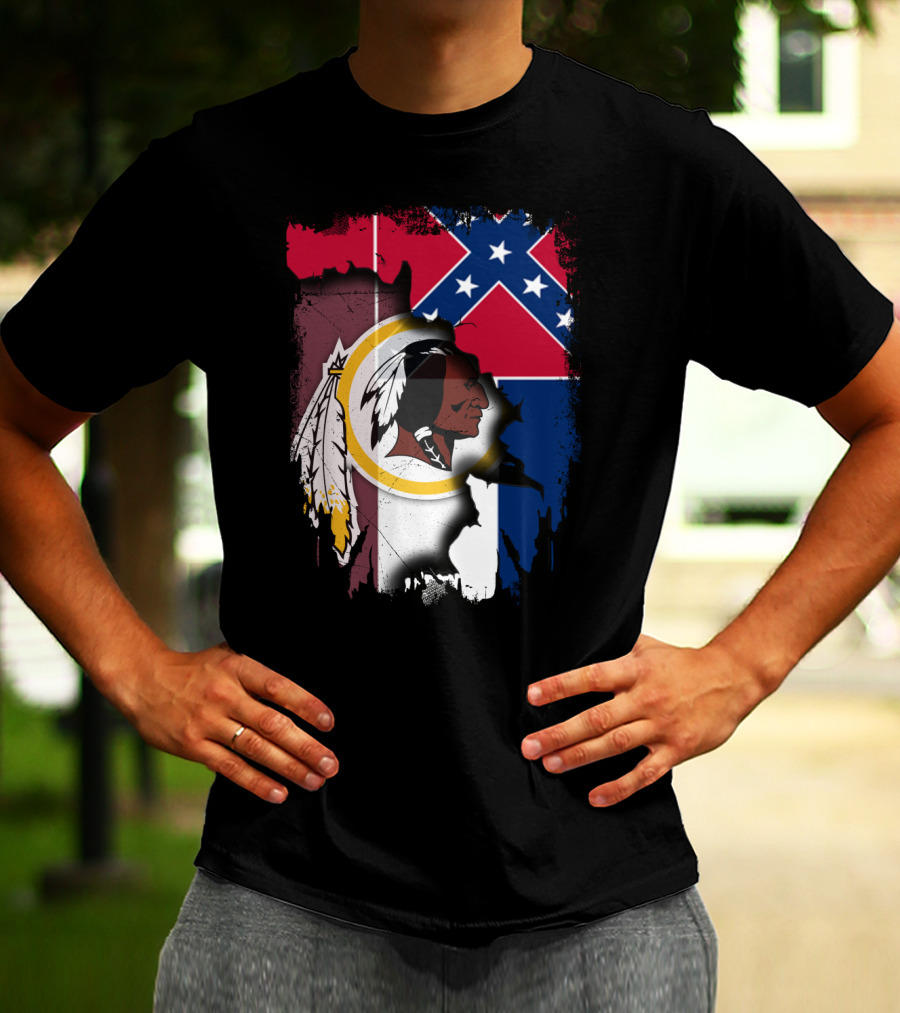 Together Mississippi Redskins Flag Fusion T-Shirt