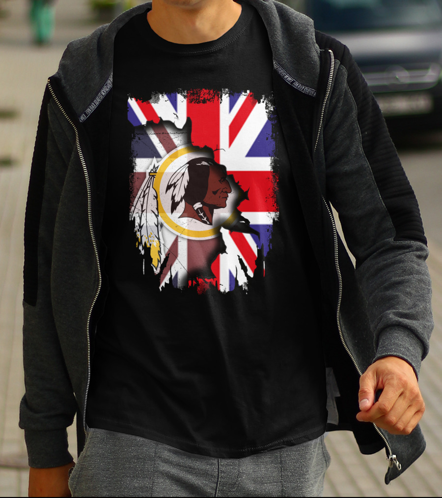 United Kingdom Union Jack With Washington Redskins T-Shirt