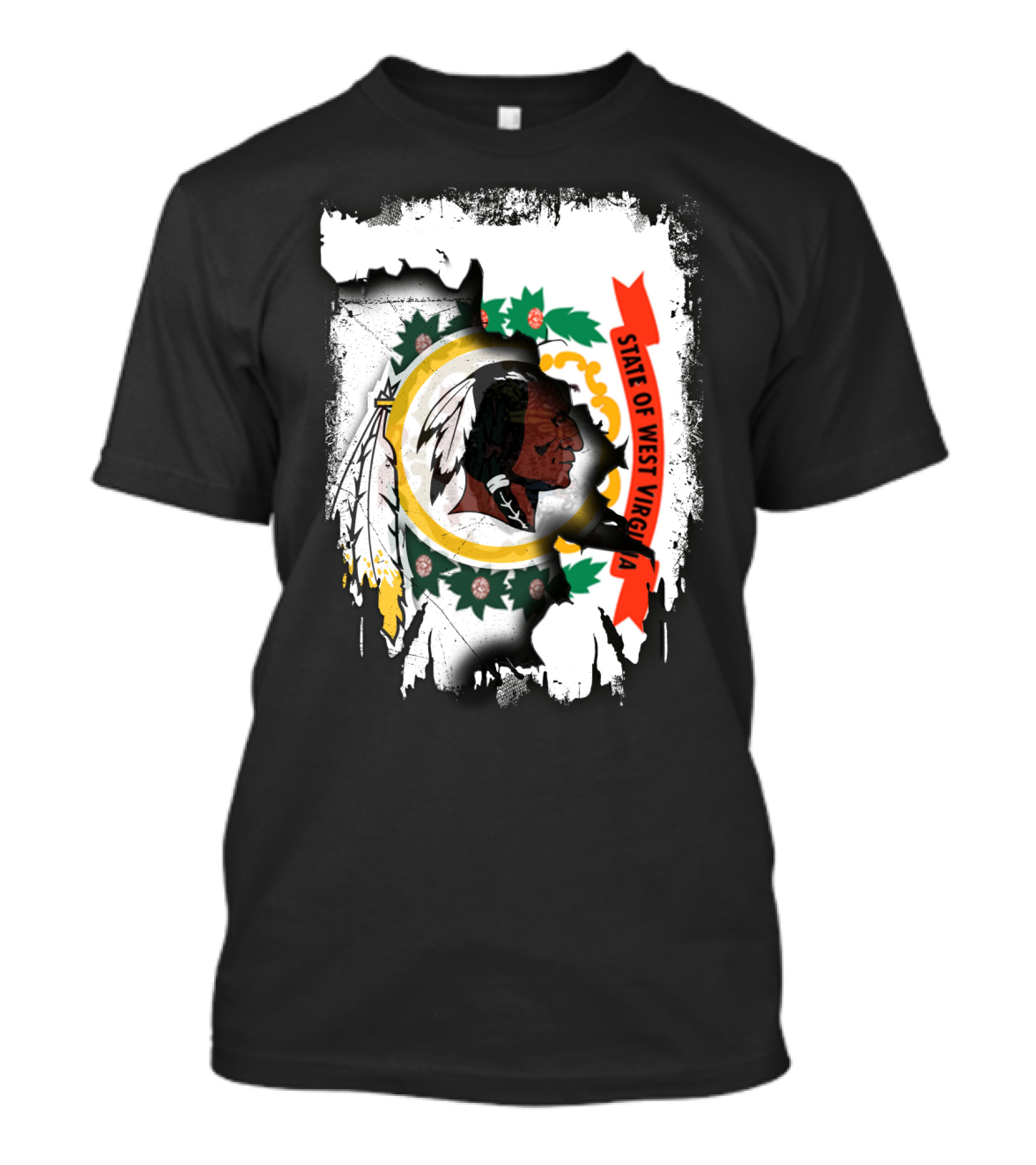 State Of West Virginia Redskins Collaboration T-Shirt