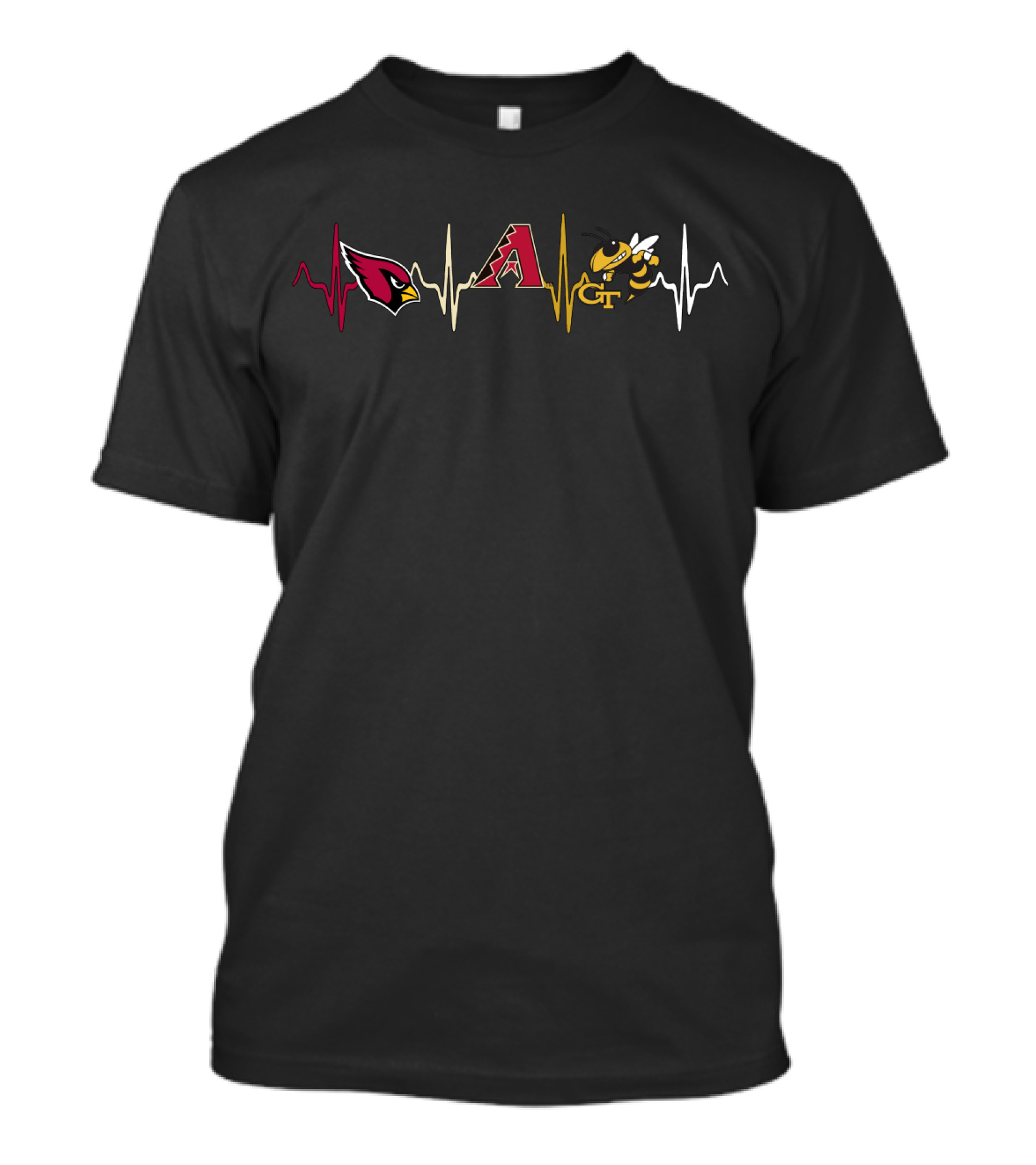 Cardinals Diamondbacks Gt Heartbeat T-Shirt