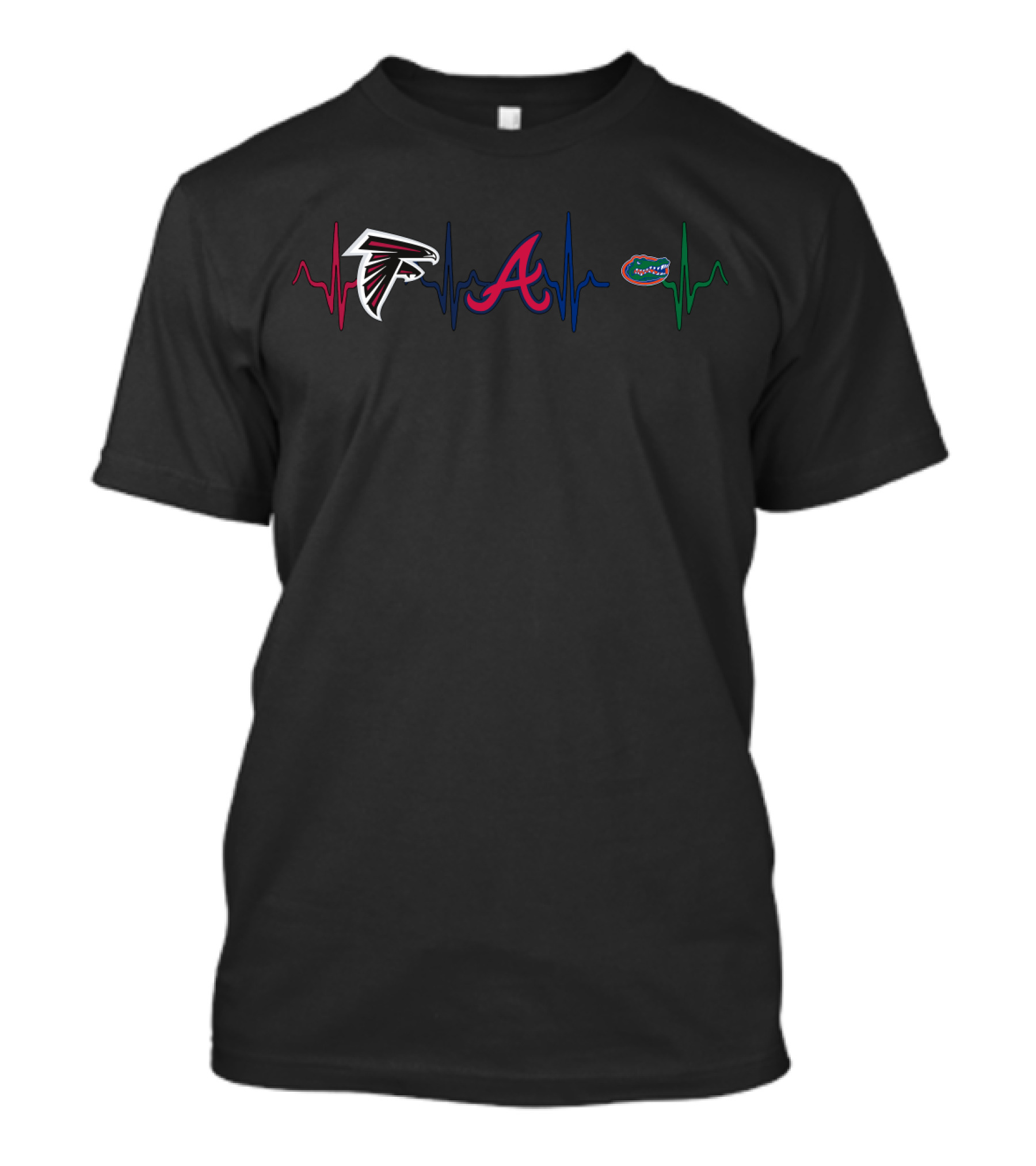 Falcons Braves Florida Gators Heartbeat T-Shirt