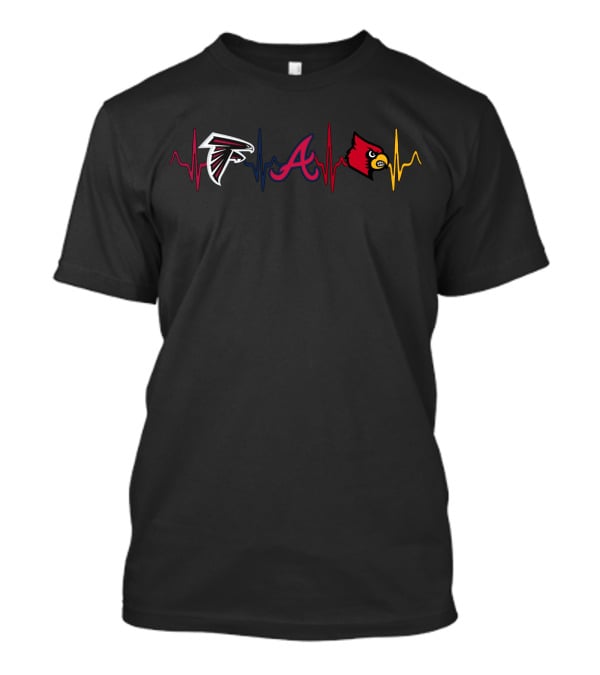 Atlanta Falcons Braves Louisville Cardinals Heartbeat T-Shirt
