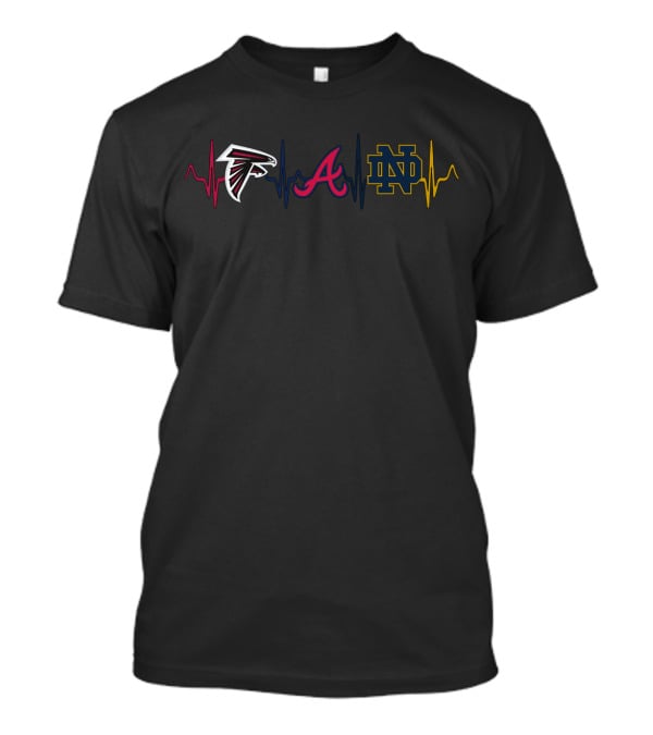 Atlanta Falcons Braves Notre Dame Heartbeat Ndfi T-Shirt
