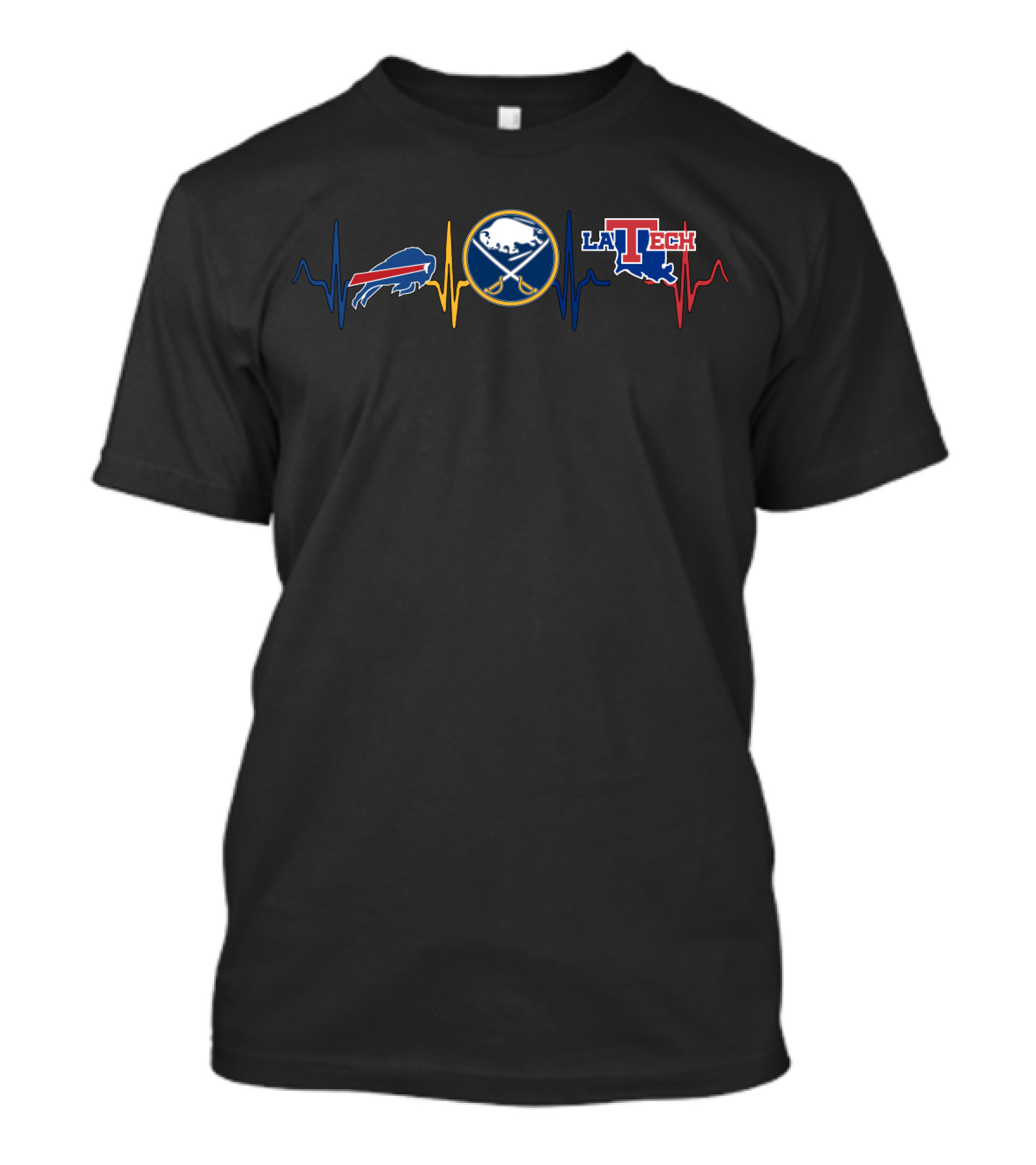 Buffalo Bills Buffalo Sabres La Tech Heartbeat T-Shirt