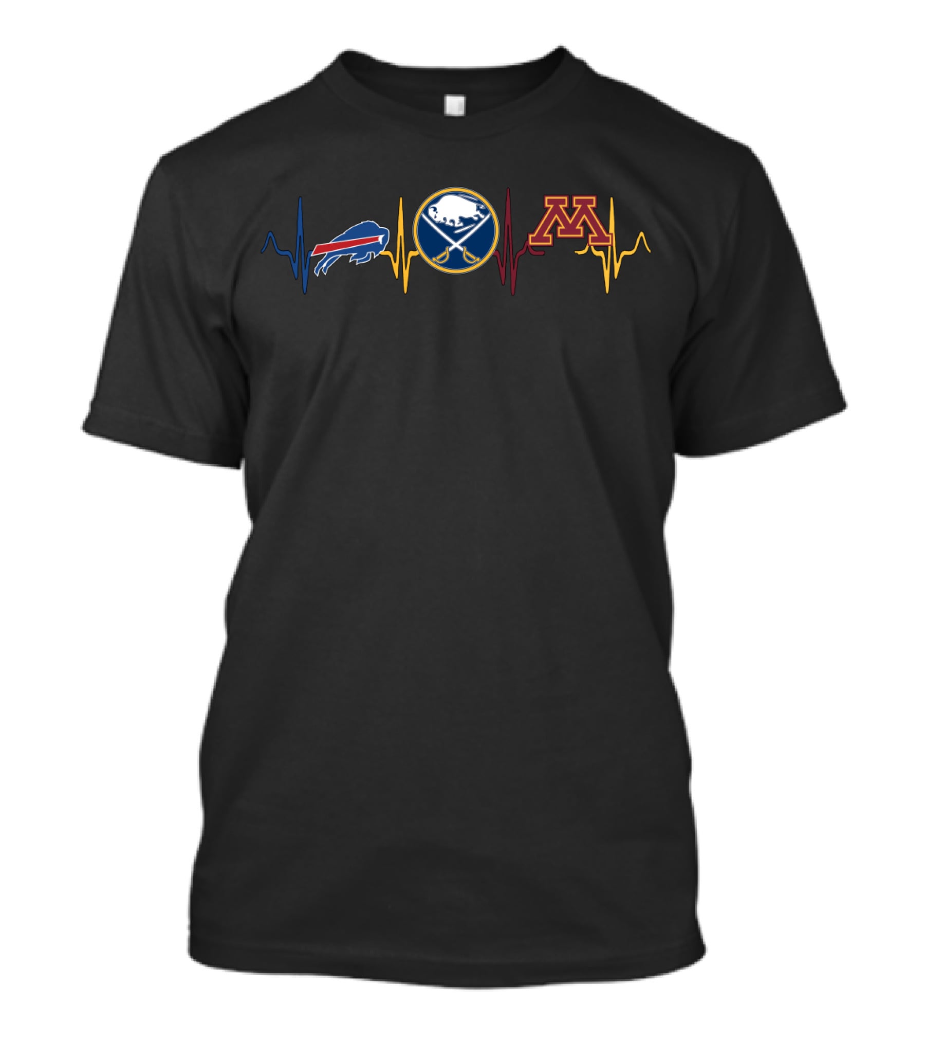 Buffalo Bills Buffalo Sabres Minnesota Golden Gophers Heartbeat T-Shirt