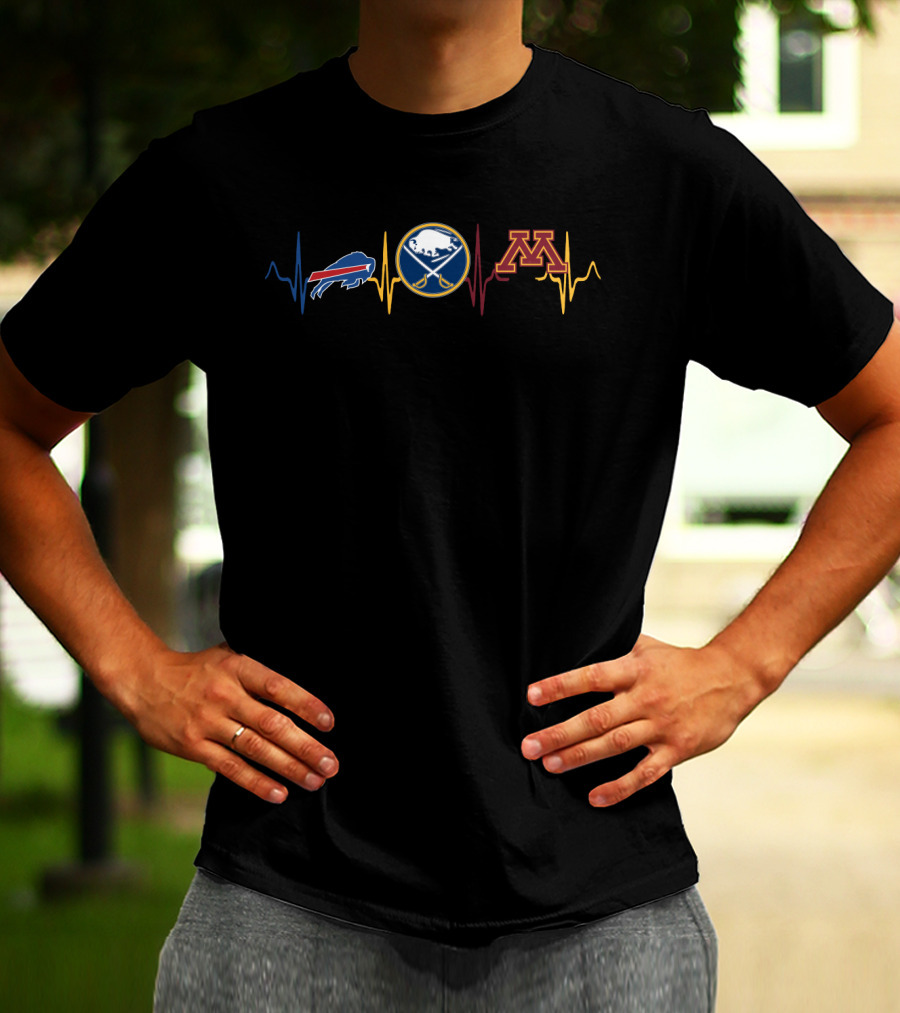 Buffalo Bills Buffalo Sabres Minnesota Golden Gophers Heartbeat T-Shirt
