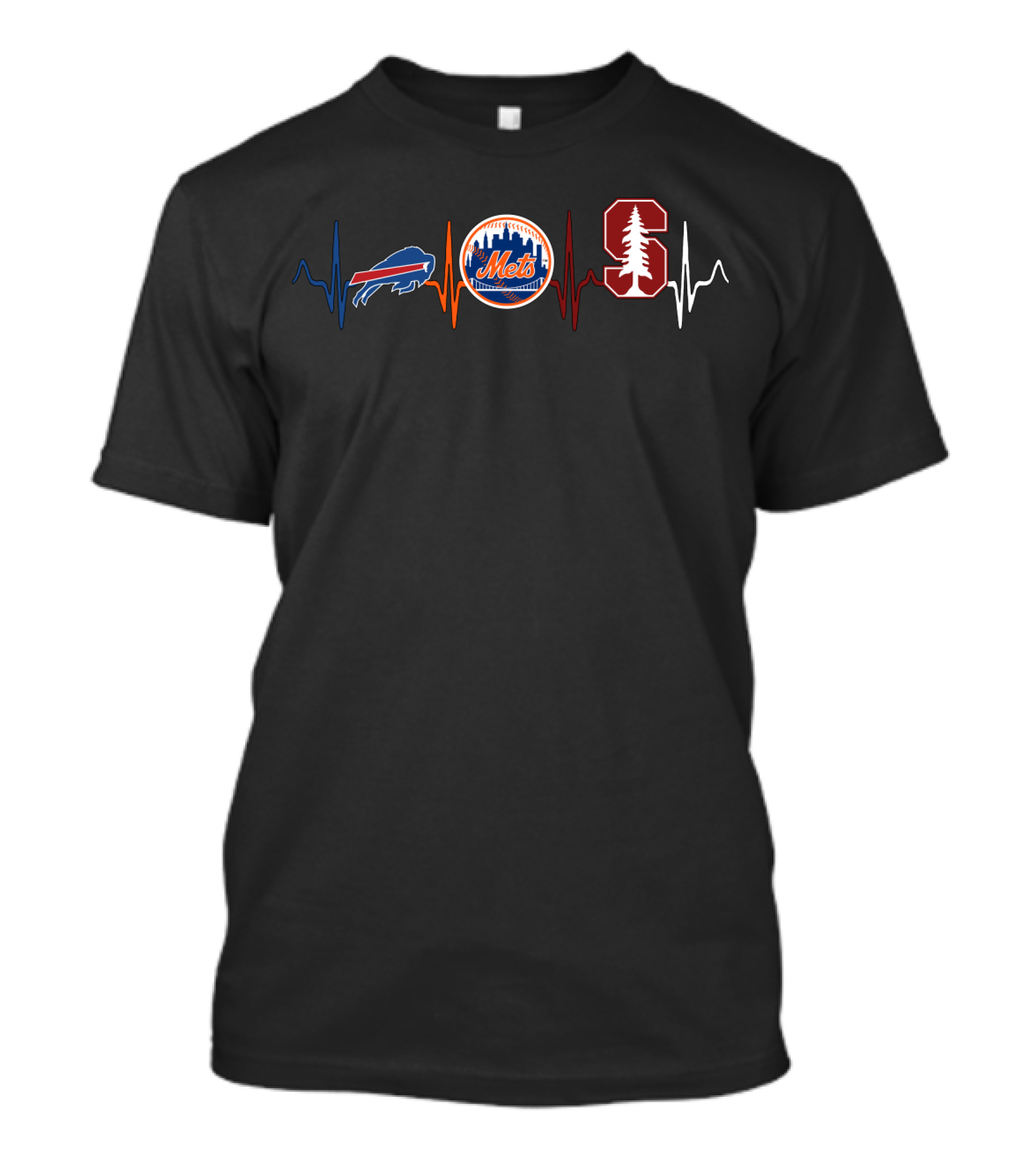 Buffalo Bills New York Mets Stanford Heartbeat T-Shirt
