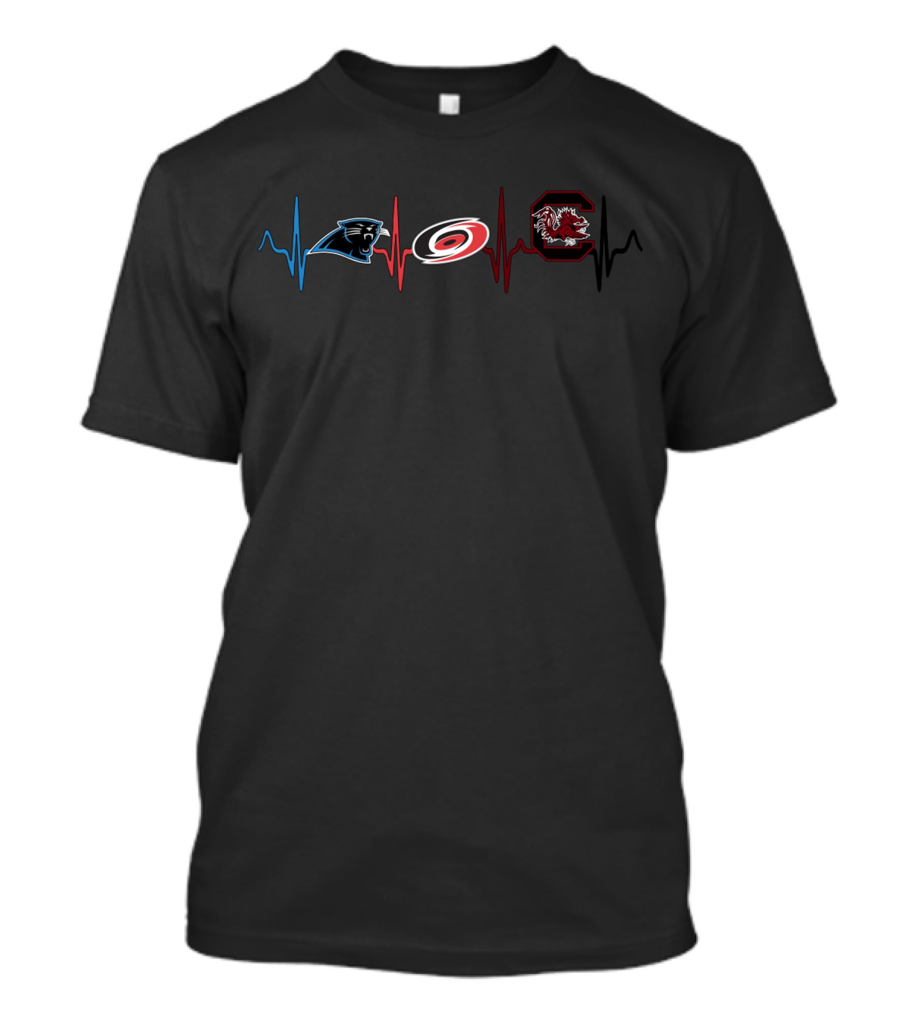 Panthers Hurricanes Gamecocks Heartbeat T-Shirt