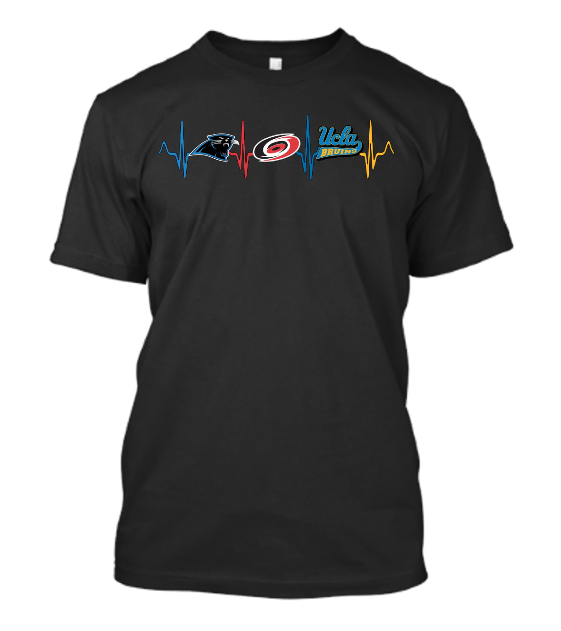 Panthers Hurricanes Ucla Bruins Heartbeat T-Shirt
