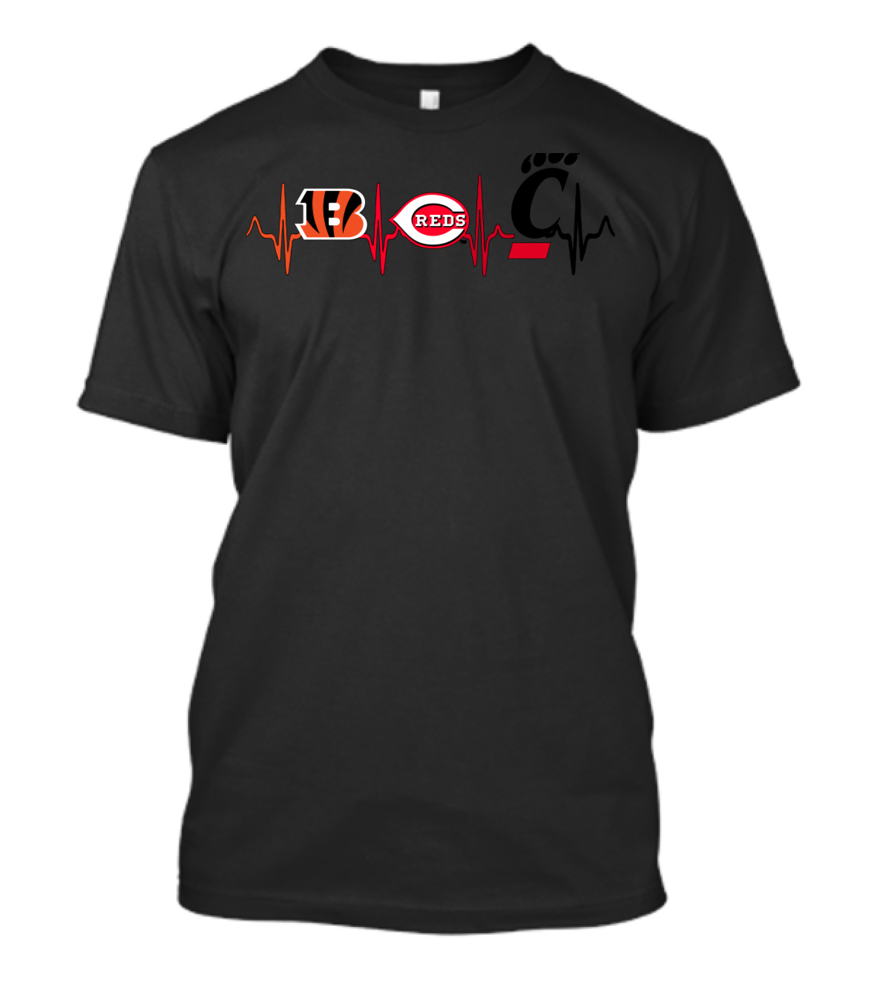 Bengals Reds Uc Bearcats Heartbeat T-Shirt