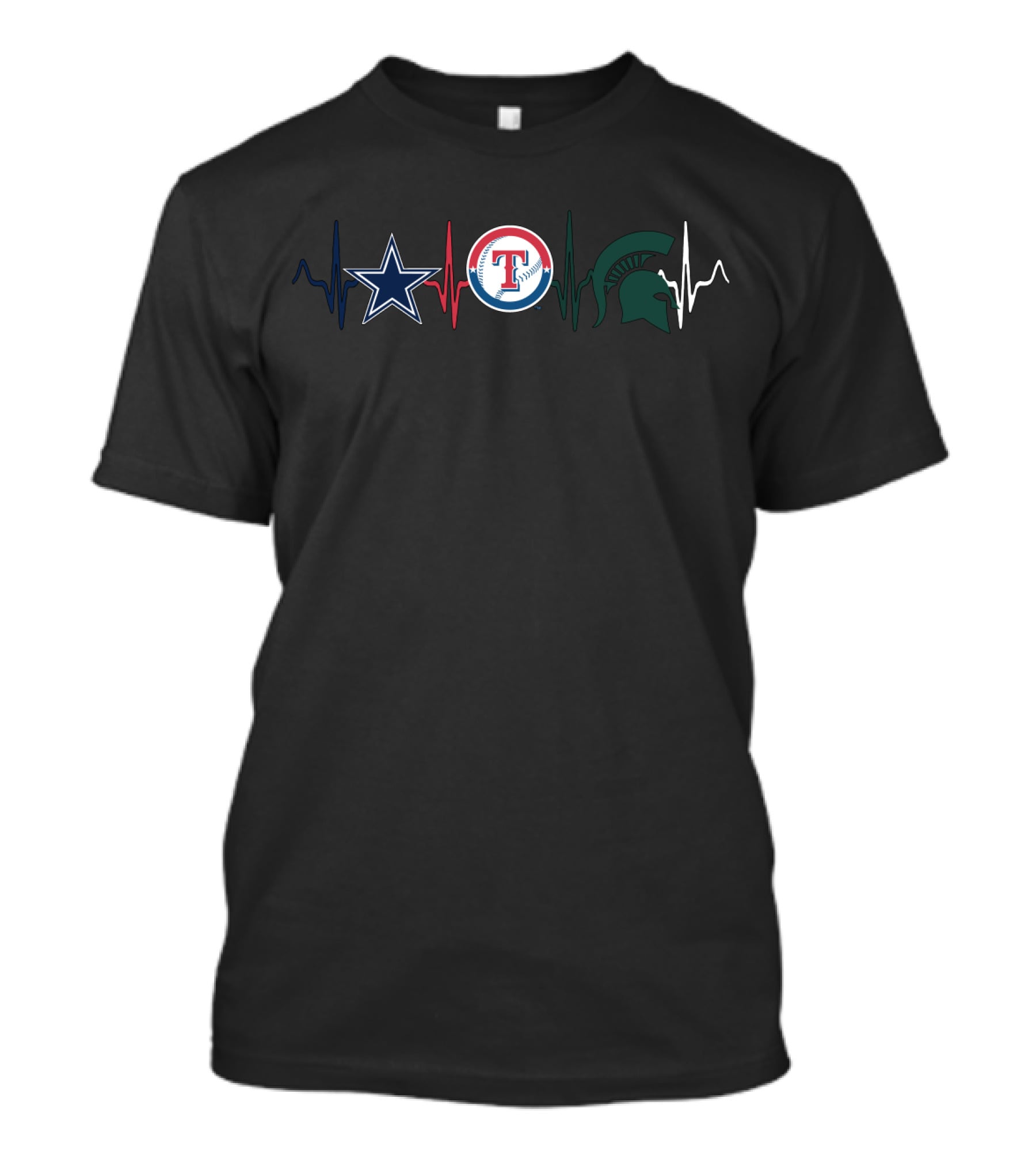 Cowboys Rangers Mss Team Spirit Heartbeat T-Shirt
