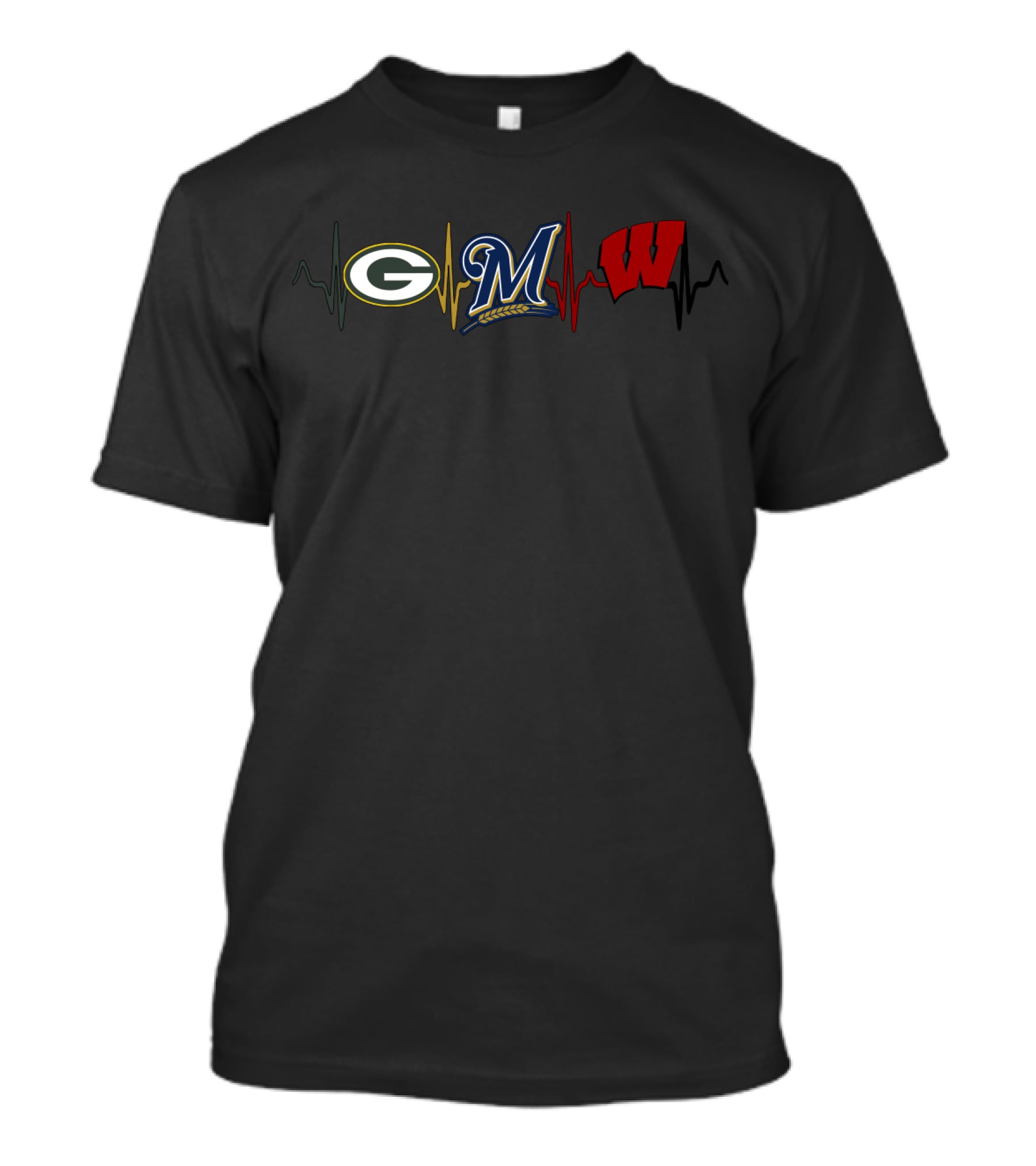 Packers Brewers Wisconsin Heartbeat Wb T-Shirt