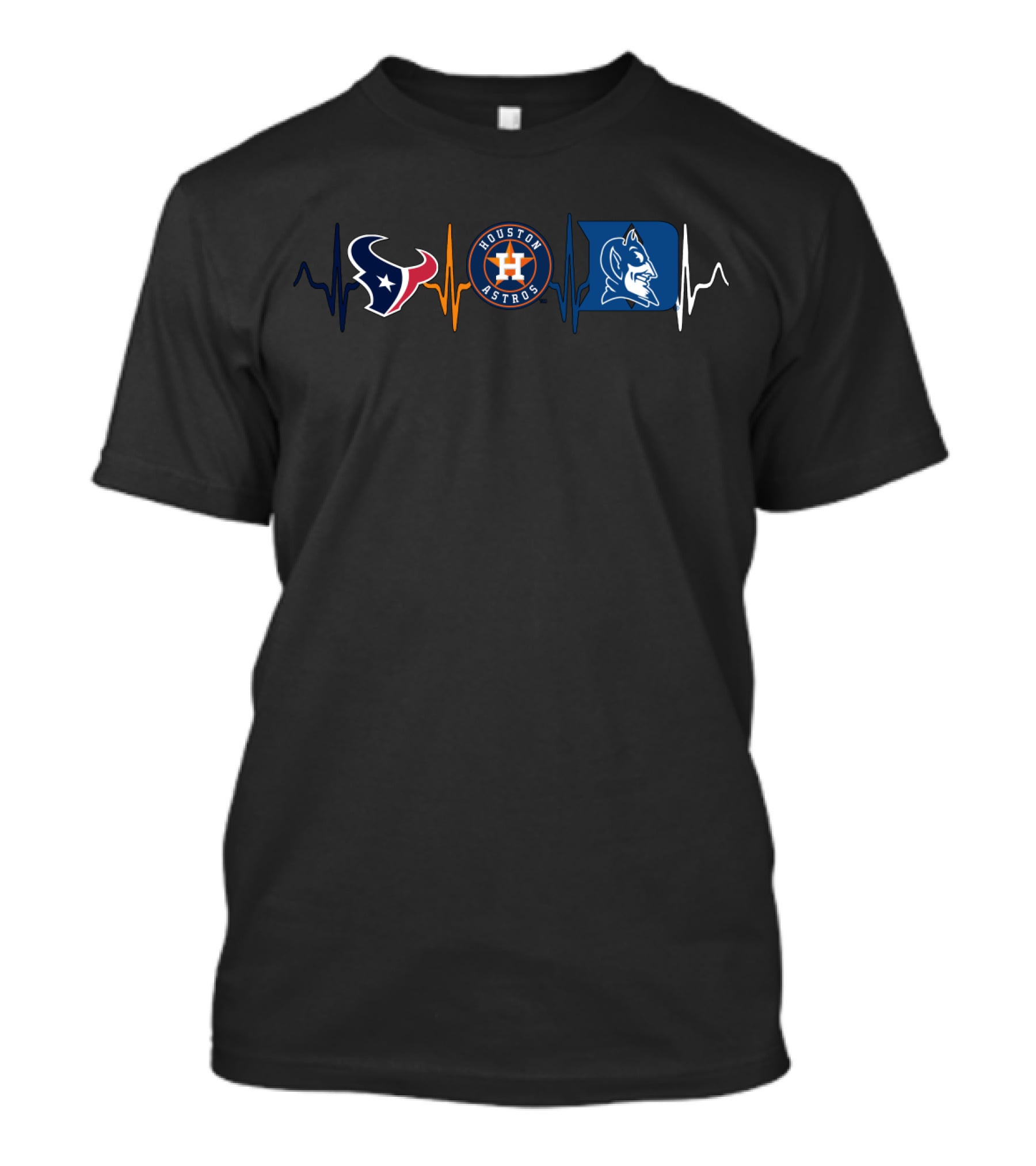 Texans Heartbeat Astros Duke Blue Devils T-Shirt