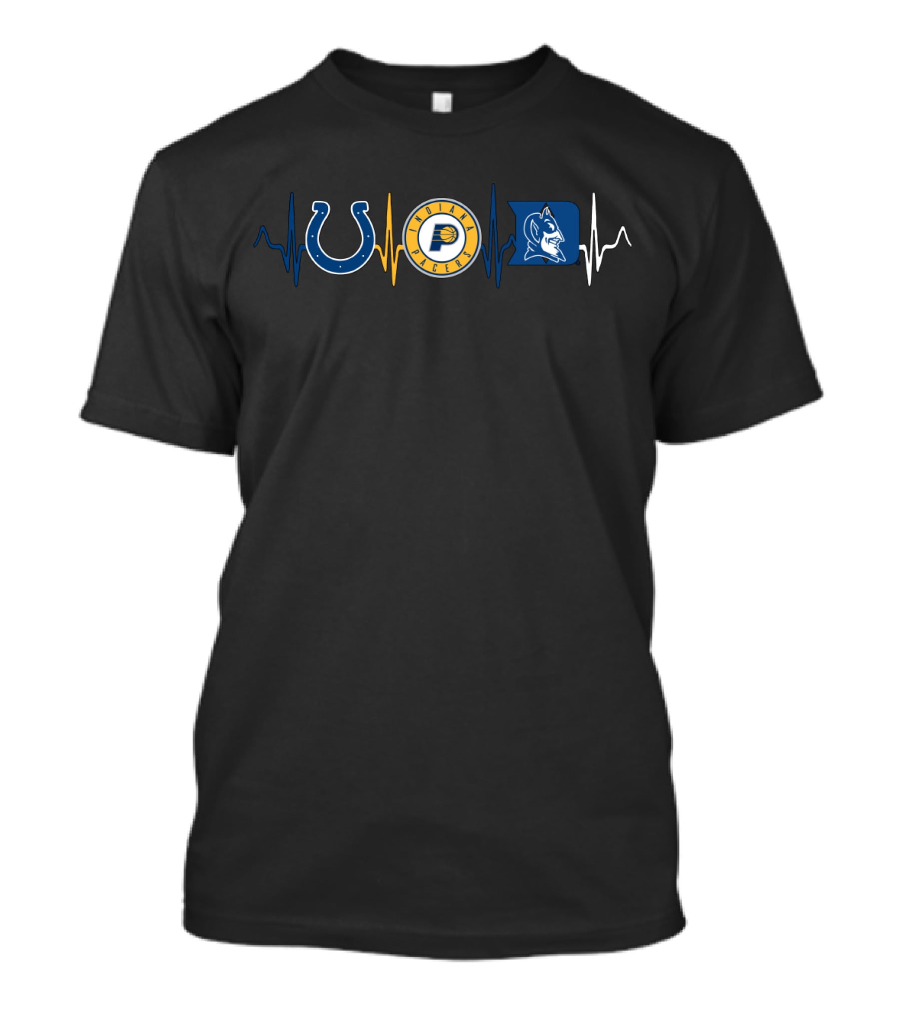 Colts Pacers Blue Devils Heartbeat T-Shirt