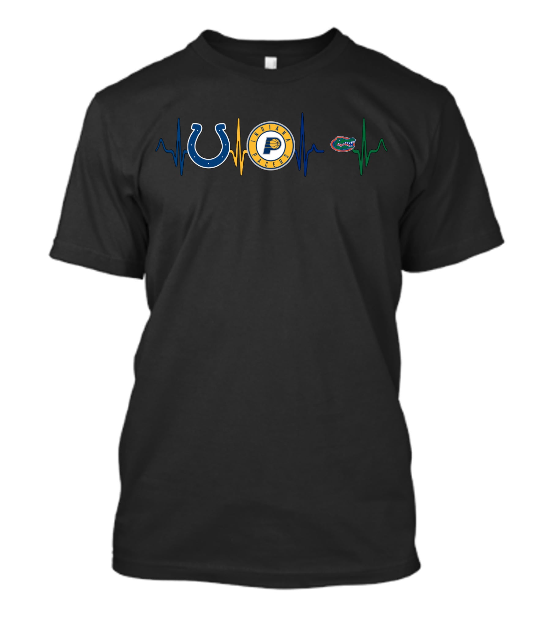 Love Colts Pacers Gators Heartbeat T-Shirt