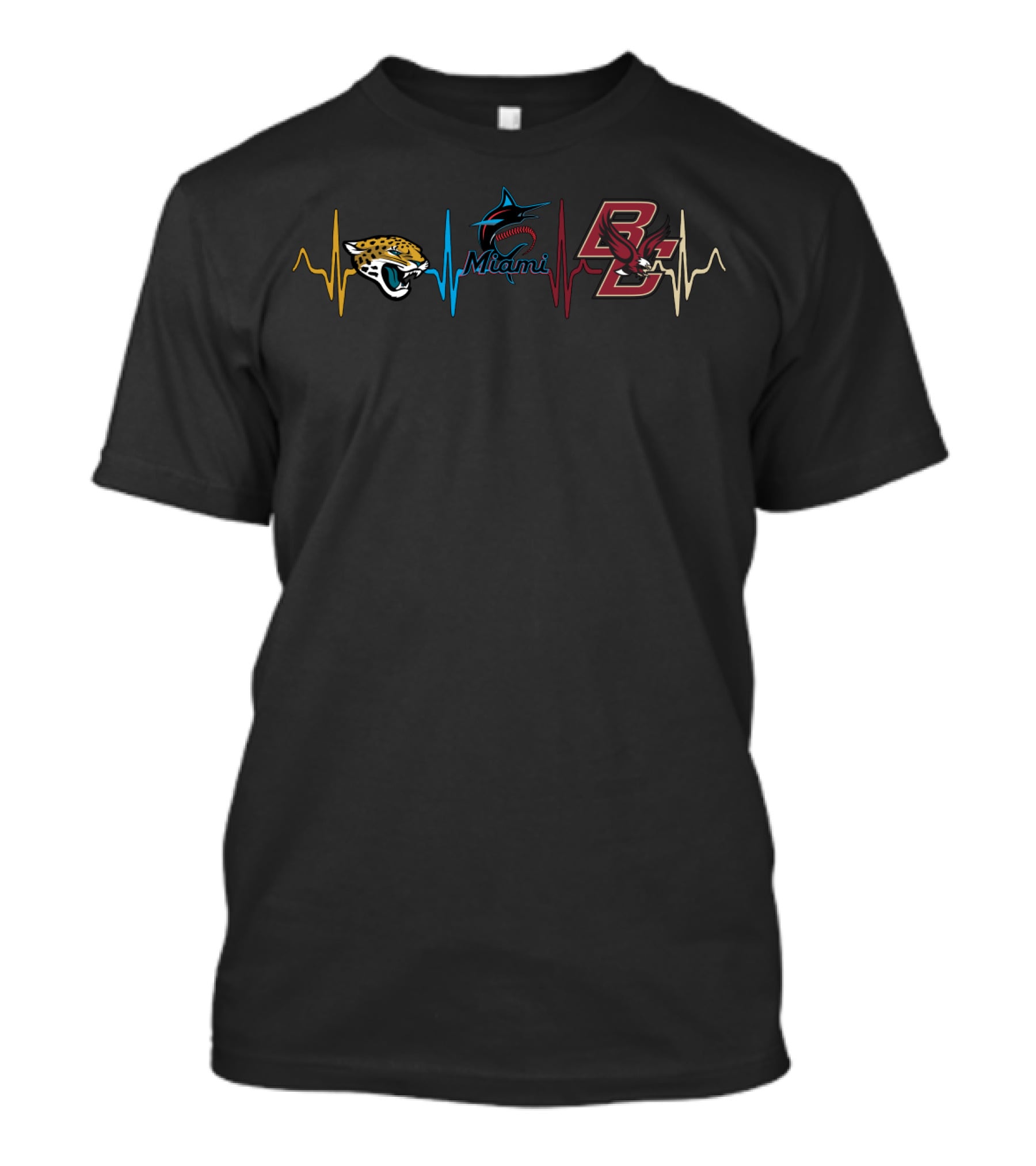 Jacksonville Jaguars Miami Marlins Boston College Hearts T-Shirt