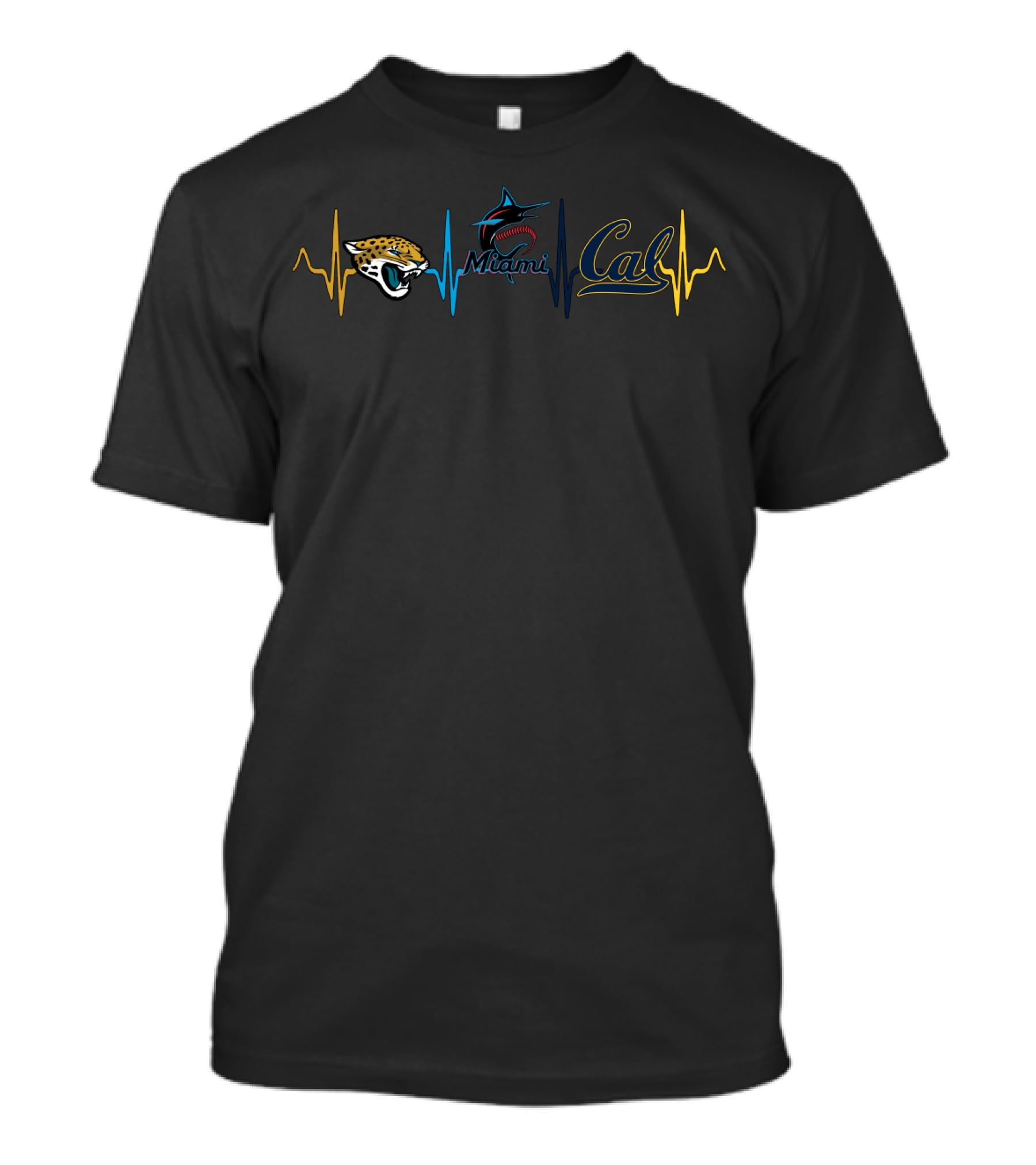 Love Jaguars Miami Marlins Cal Heartbeat Cgb T-Shirt