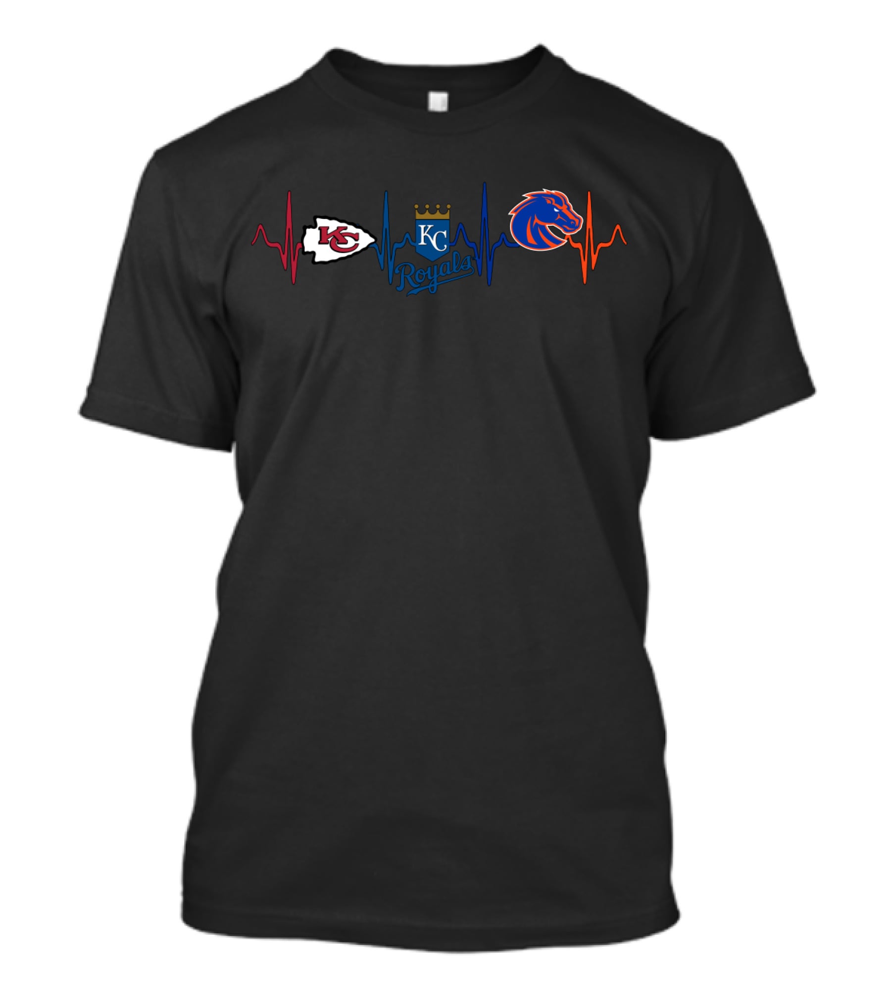 Love Kansas City Chiefs Royals Bsb Heartbeat T-Shirt