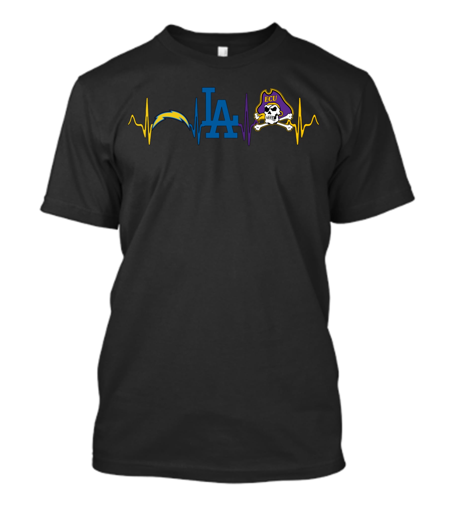 Love Chargers Dodgers Ecu Pirates T-Shirt