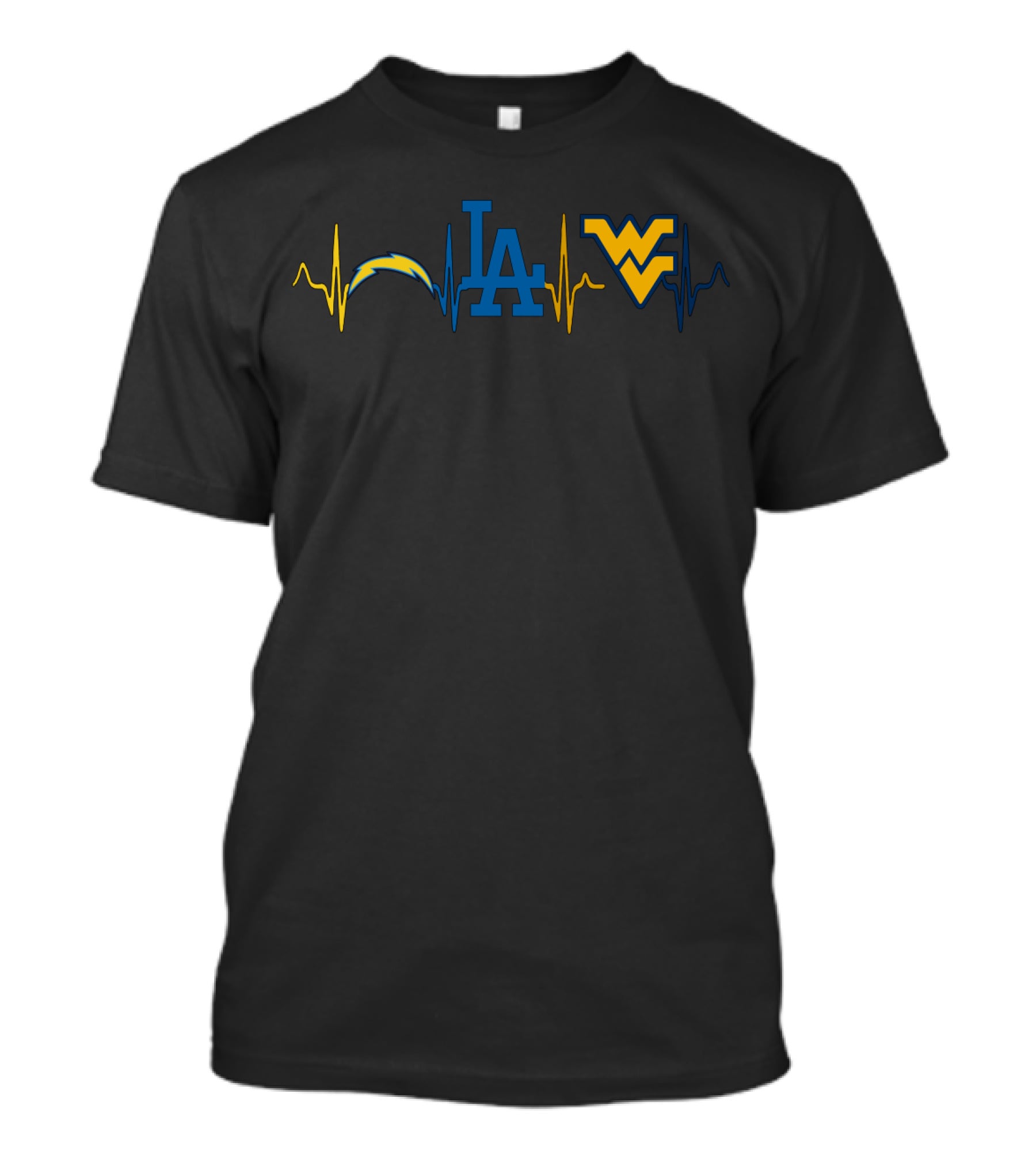 Chargers Dodgers Wv Heartbeat T-Shirt