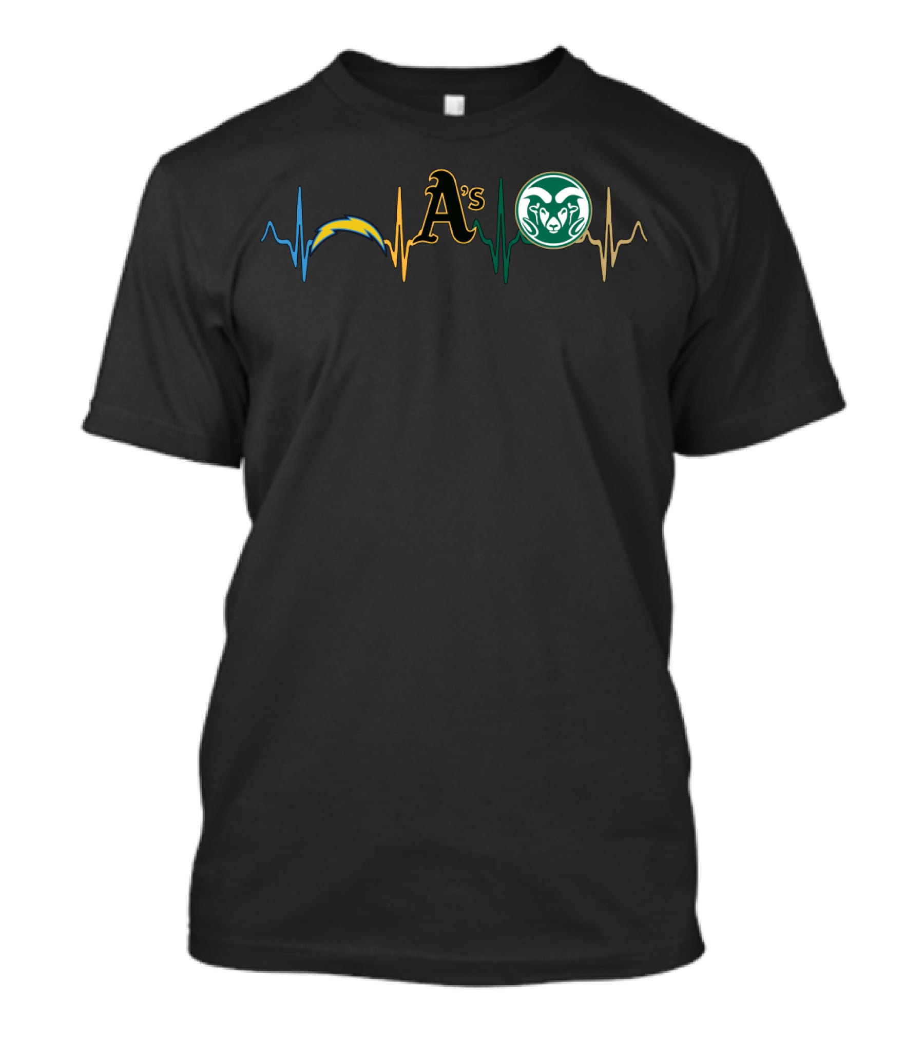Love Chargers Athletics Rams Csu Heartbeat T-Shirt