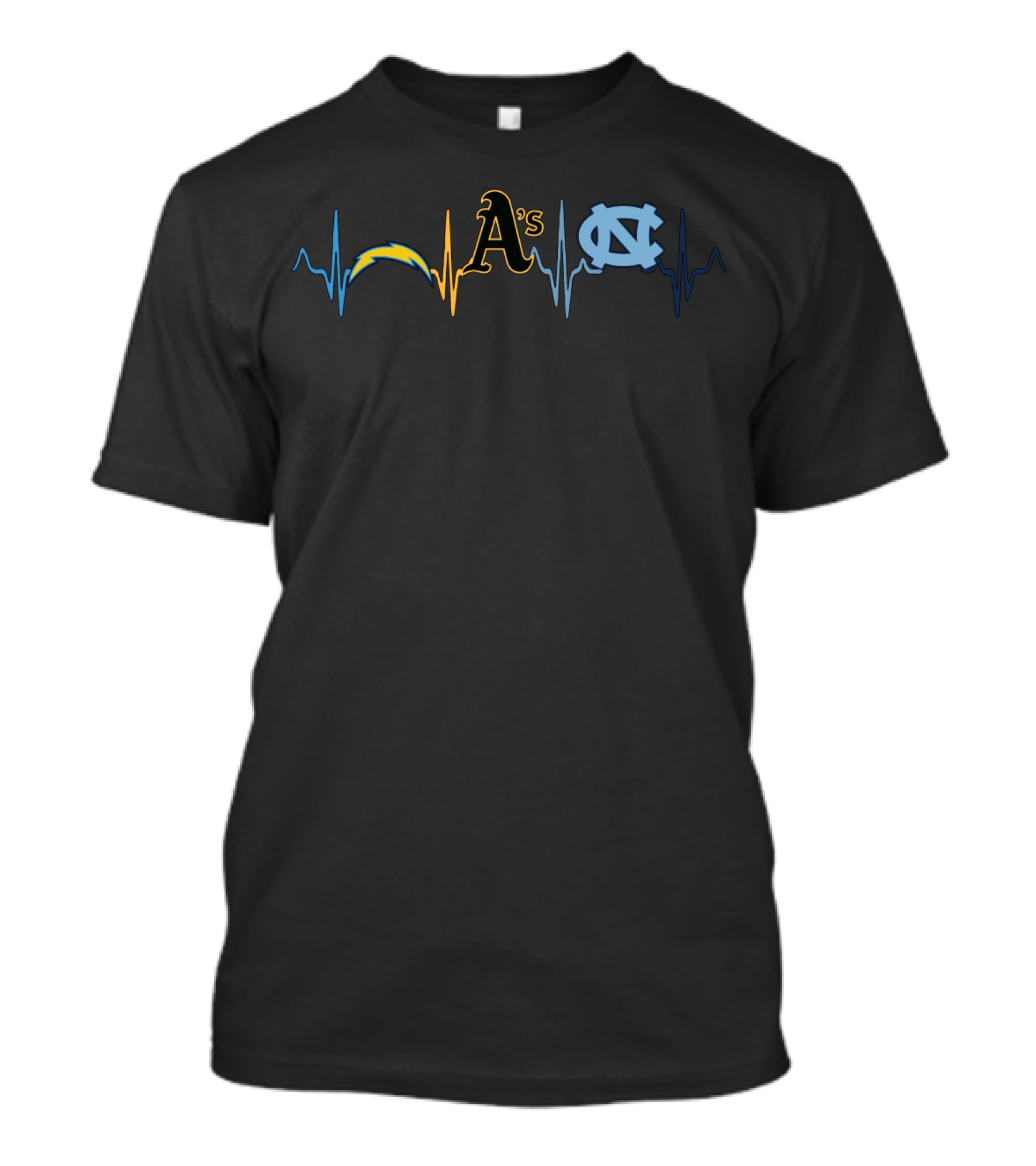 Love Chargers Athletics A's Ncth Heartbeat T-Shirt