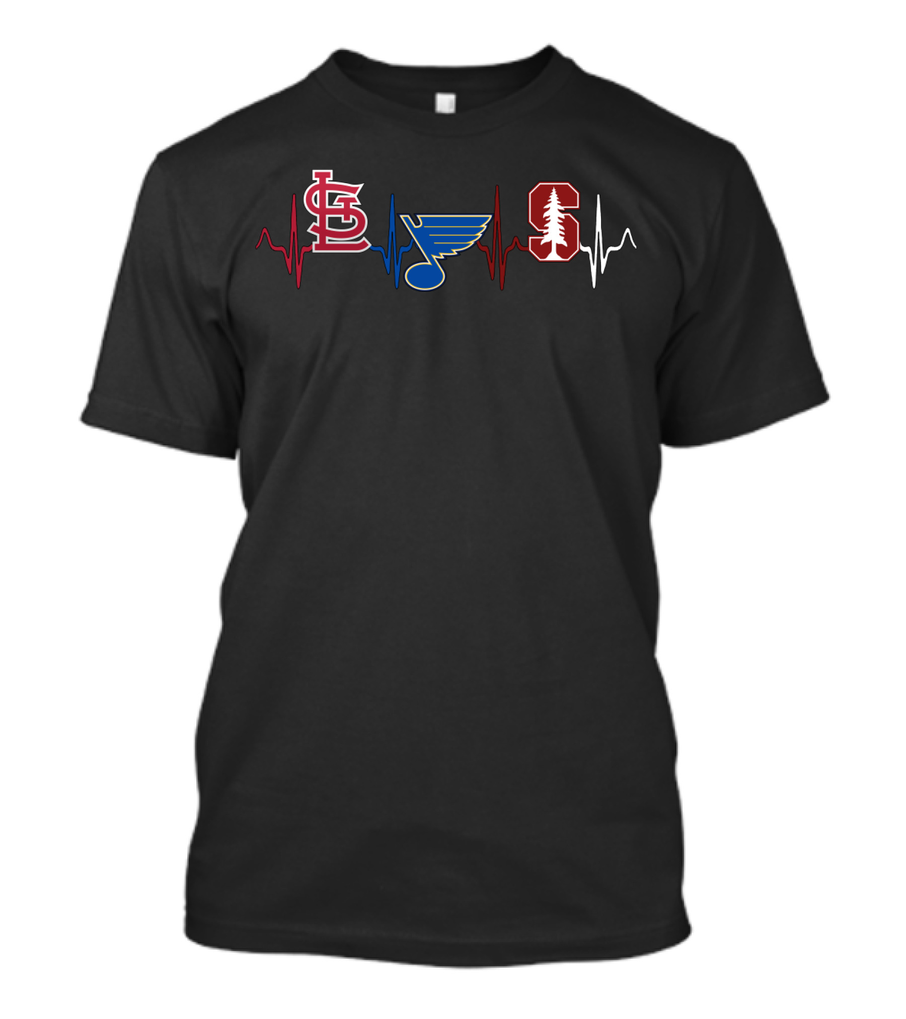 Love St. Louis Cardinals Blues Stanford Cardiogram T-Shirt