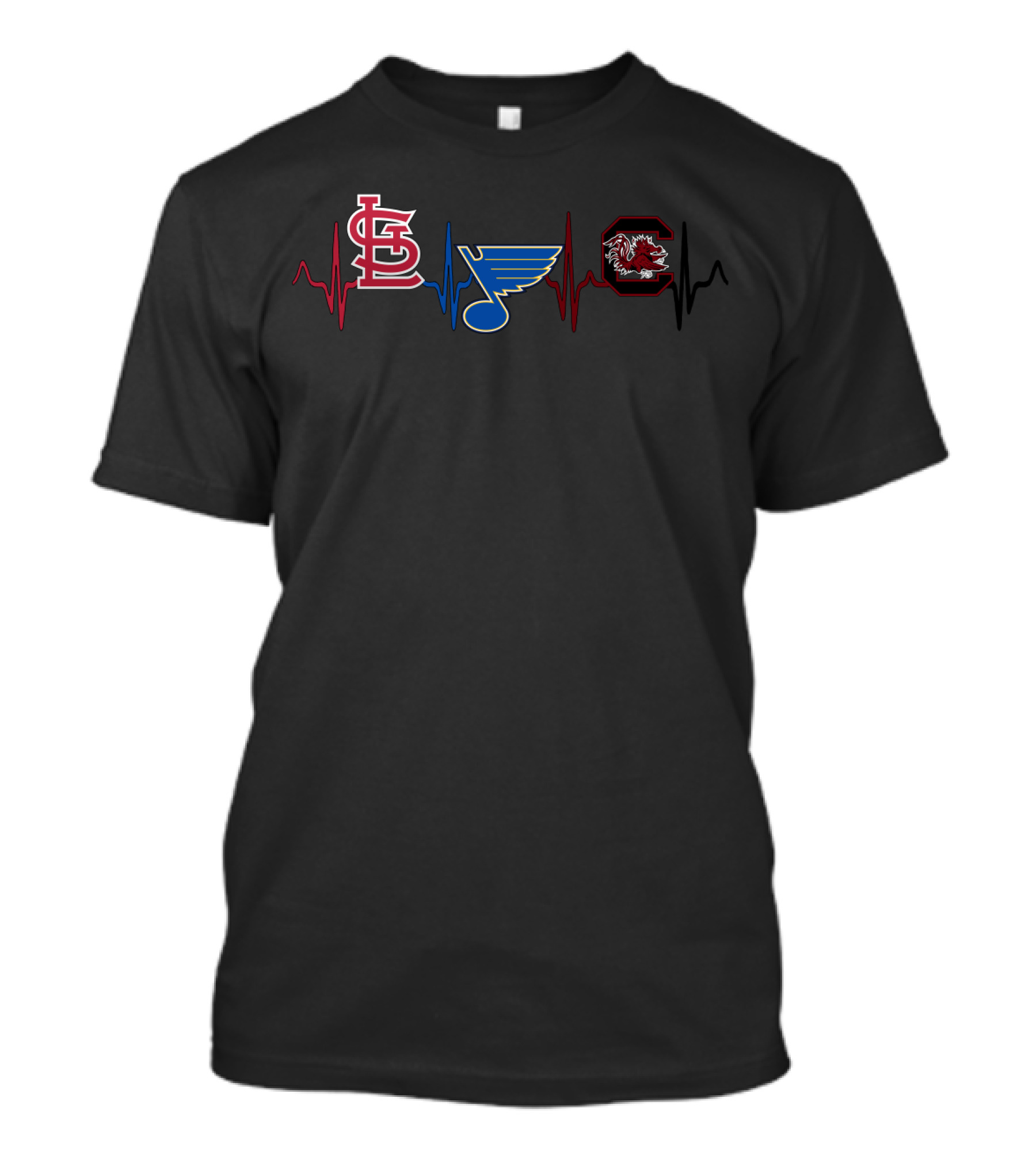 Love Stcardinals Blues Scg Heartbeat T-Shirt