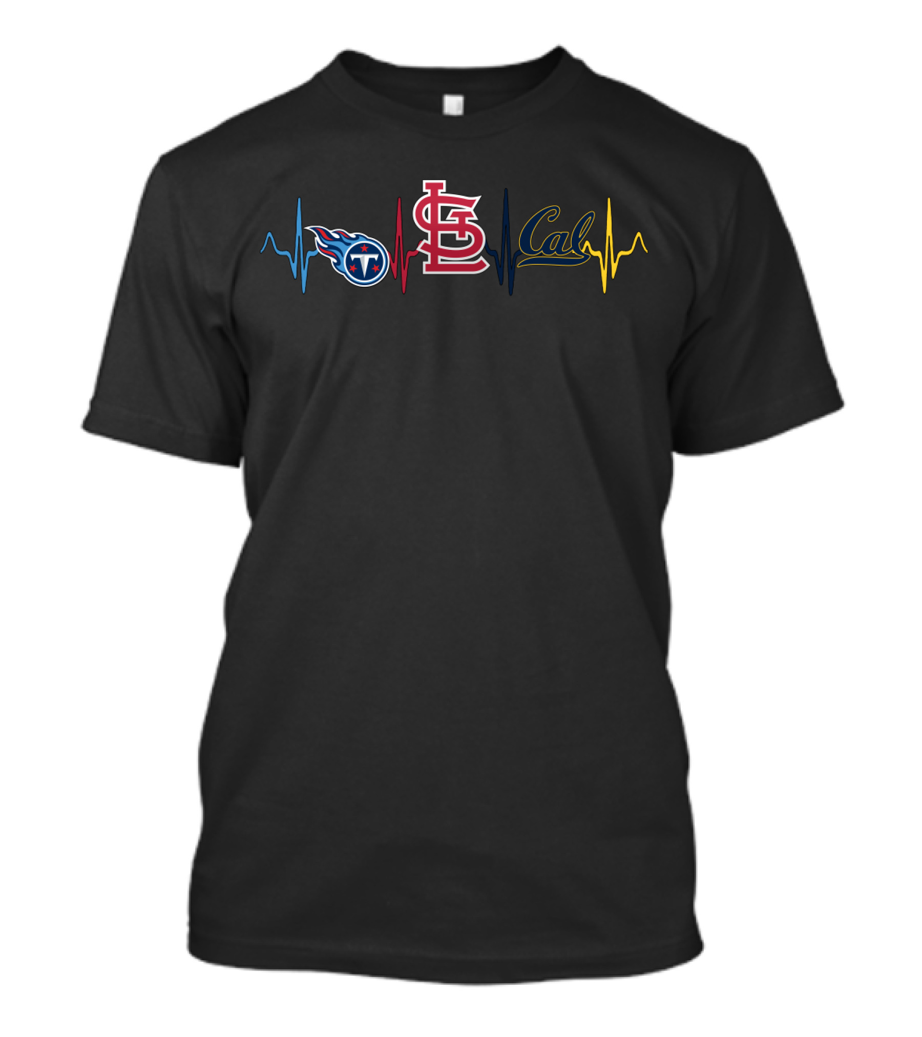 Love Titans St. Louis Cardinals Cal Bears Heartbeat Cgb T-Shirt