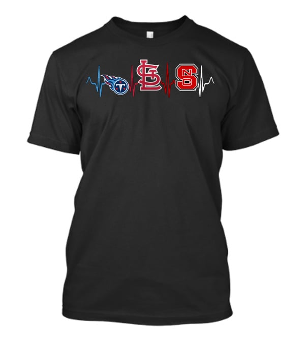 Tennessee Titans St. Louis Cardinals Nc State Wolfpack Heartbeat T-Shirt