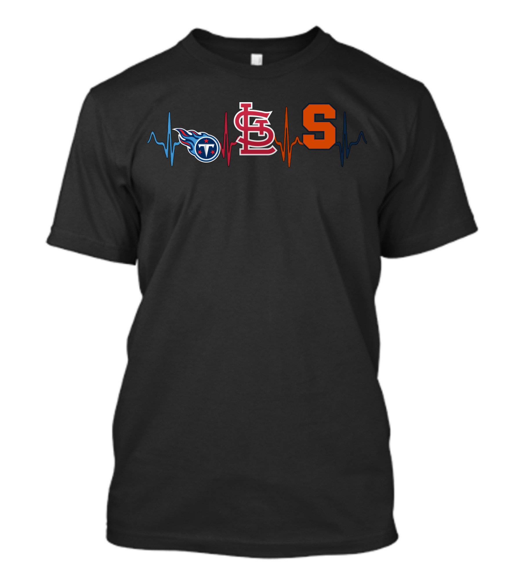 Tennessee Titans St. Louis Cardinals Syracuse Logo Heartbeat T-Shirt