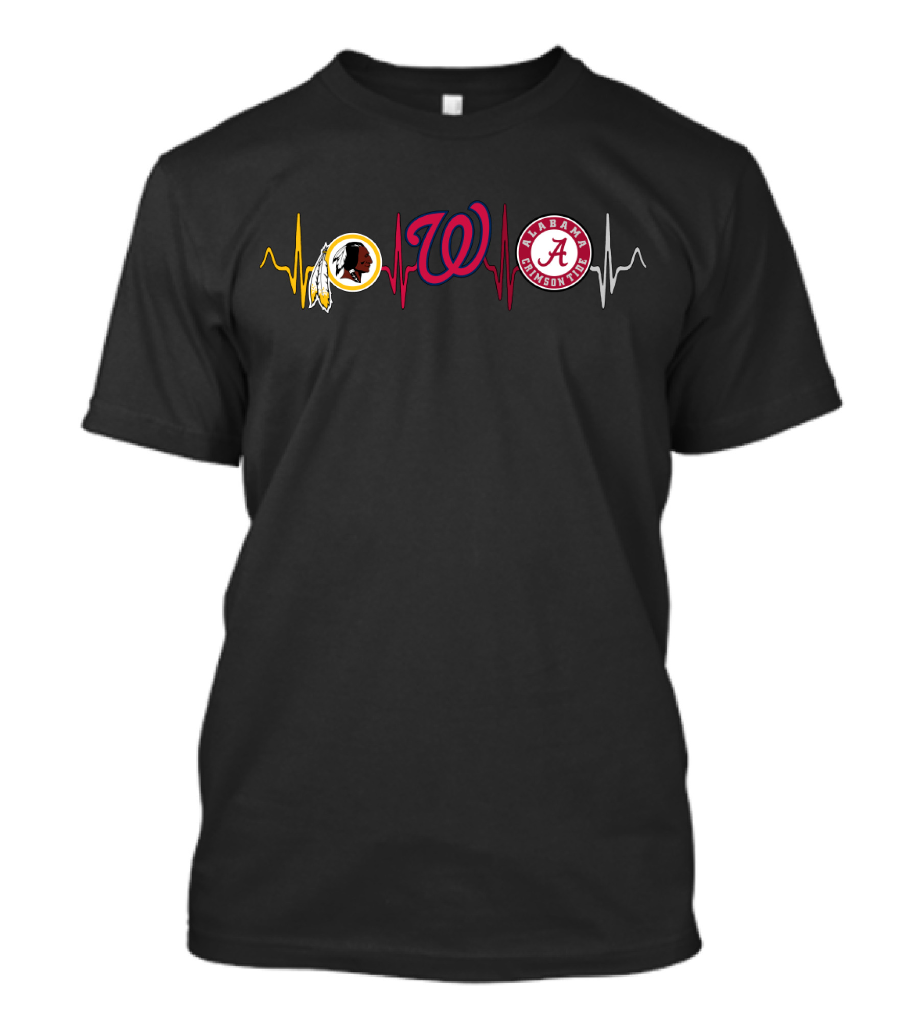 Redskins Nationals Alabama Heartbeat Love T-Shirt