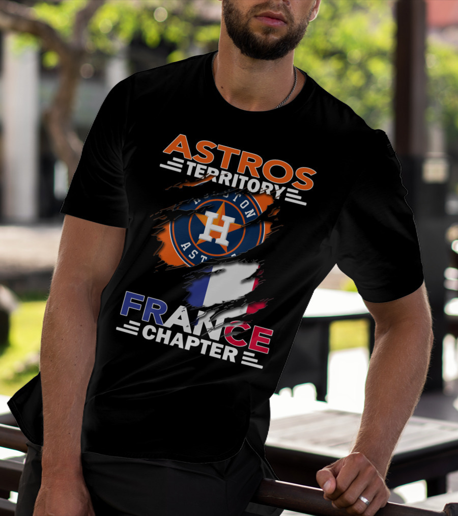 Astros Territory Houston France Chapter Flag Rip T-Shirt