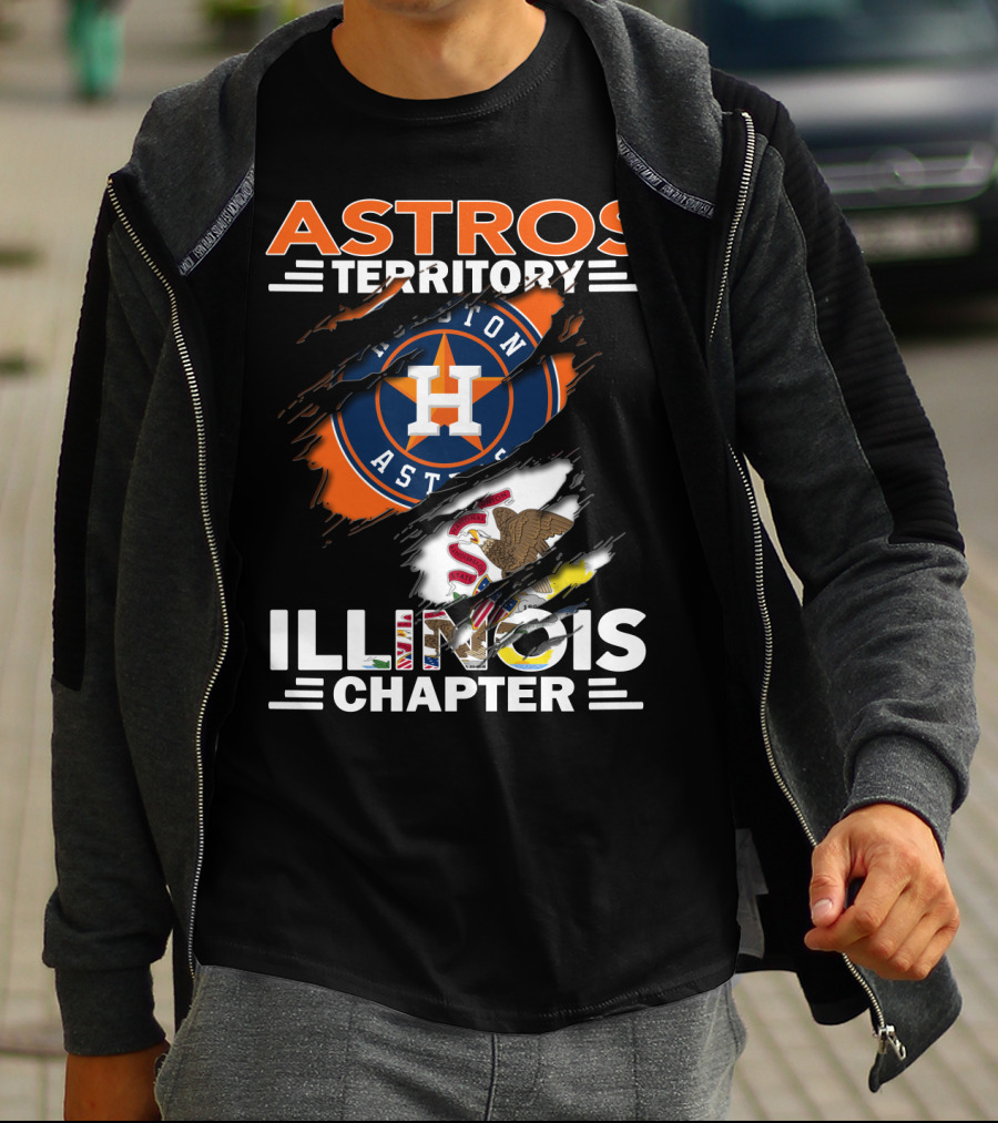 Astros Territory Houston Astros Illinois Chapter Flag Badge T-Shirt