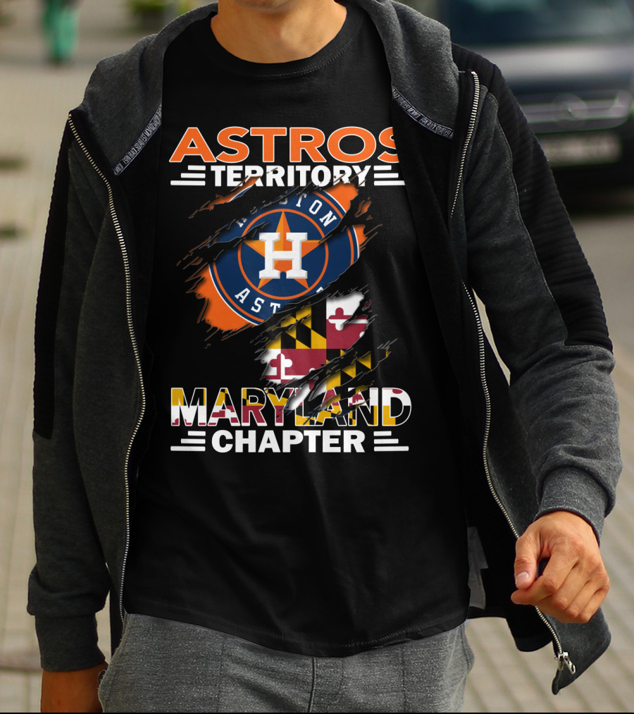 Astros Territory Maryland Chapter Houston Astros Logo Maryland Flag T-Shirt