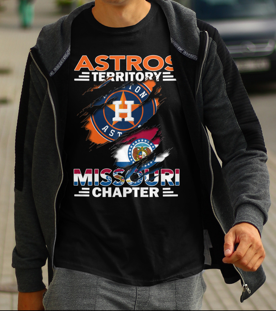 Astros Territory Missouri Chapter Houston Logo State Flag T-Shirt