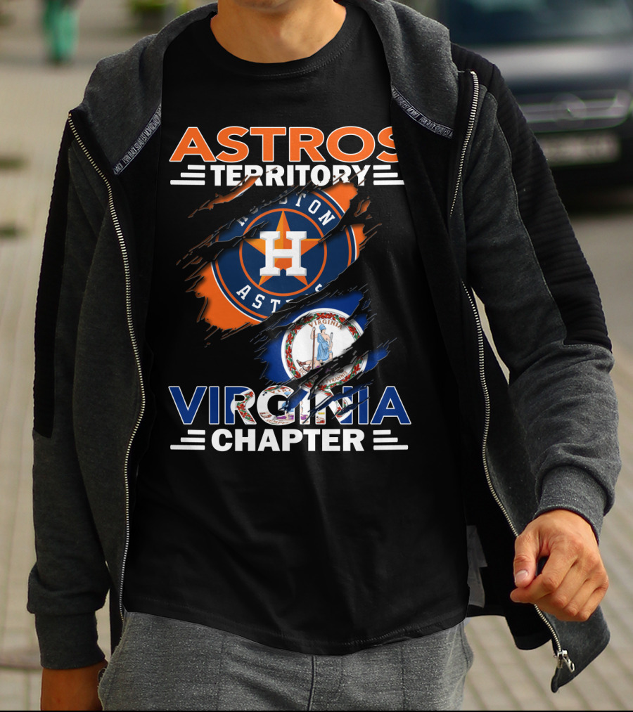 Astros Territory Virginia Chapter Houston Astros Logo Virginia Flag T-Shirt
