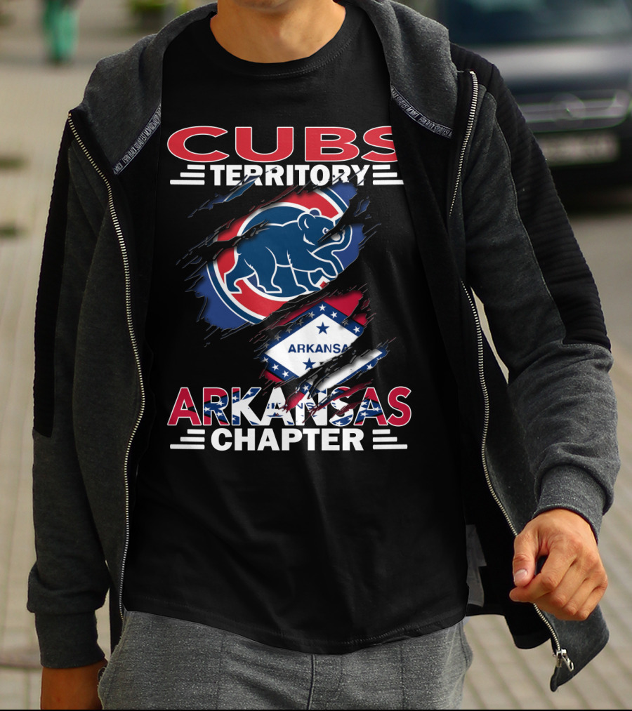 Cubs Territory Arkansas Chapter Logo With Bear And Flag Elements T-Shirt