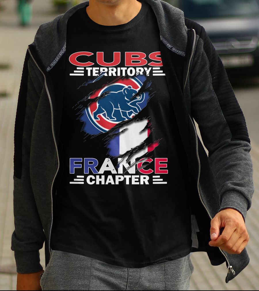 Cubs Territory France Chapter Logo With French Flag And Cubs Emblem T-Shirt