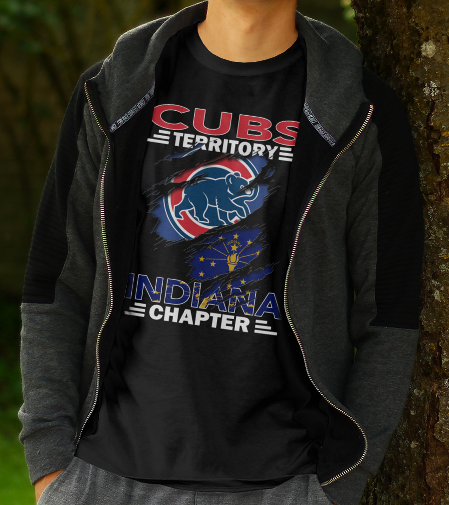 Cubs Territory Indiana Chapter Indiana State Flag And Cubs T-Shirt