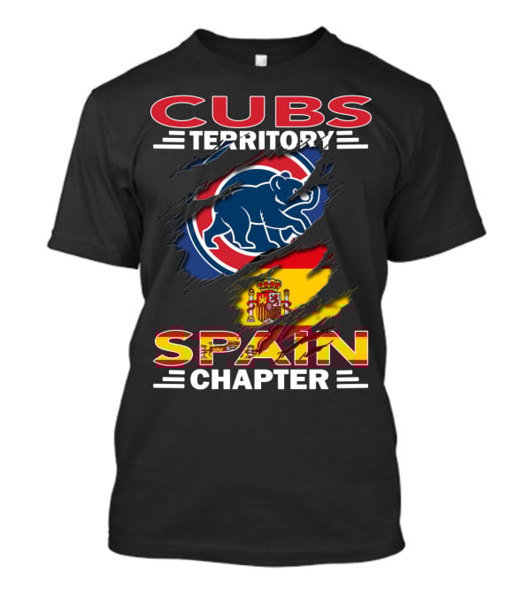 Cubs Territory Spain Chapter Blue Bear Logo Spanish Flag T-Shirt