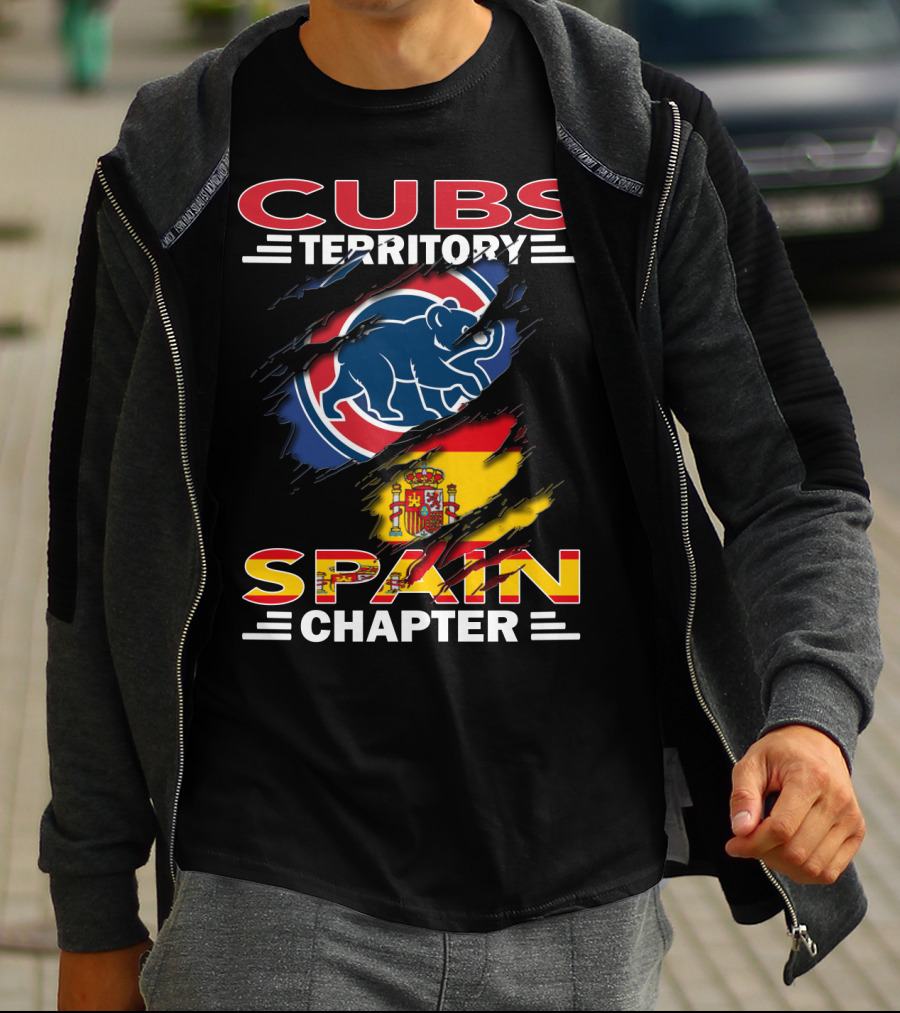 Cubs Territory Spain Chapter Blue Bear Logo Spanish Flag T-Shirt