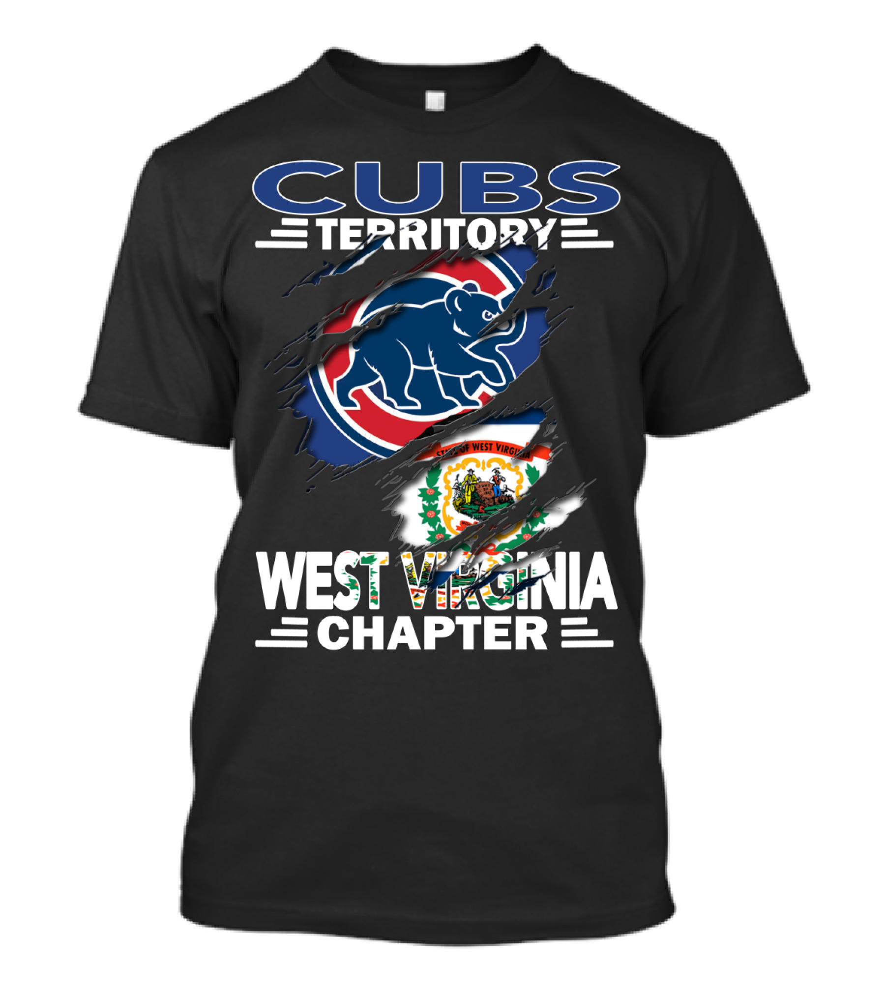 Cubs Territory West Virginia Chapter Flag Bear T-Shirt