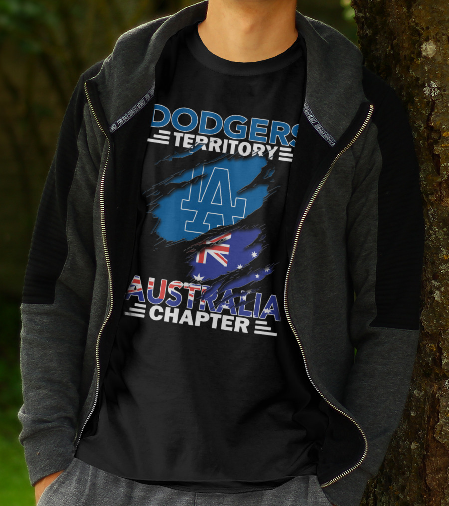 Dodgers Territory Australia Chapter LA Logo And Australian Flag Elements T-Shirt