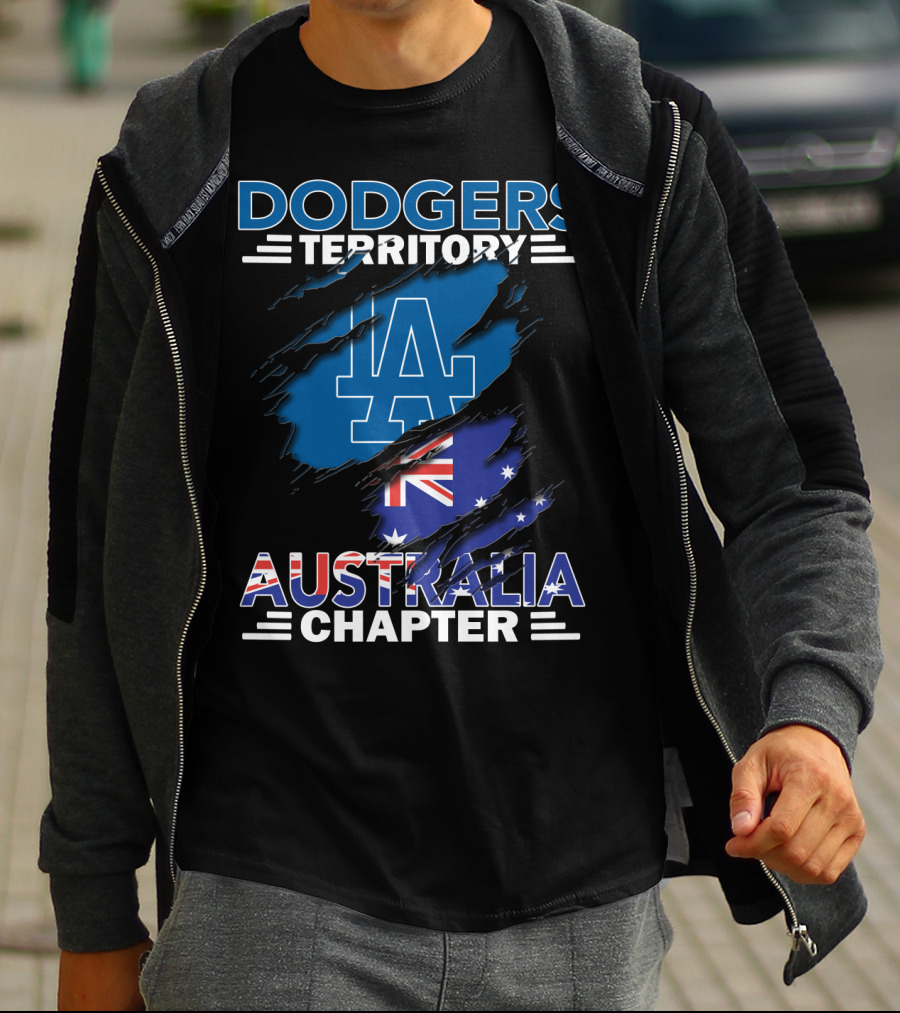 Dodgers Territory Australia Chapter LA Logo And Australian Flag Elements T-Shirt