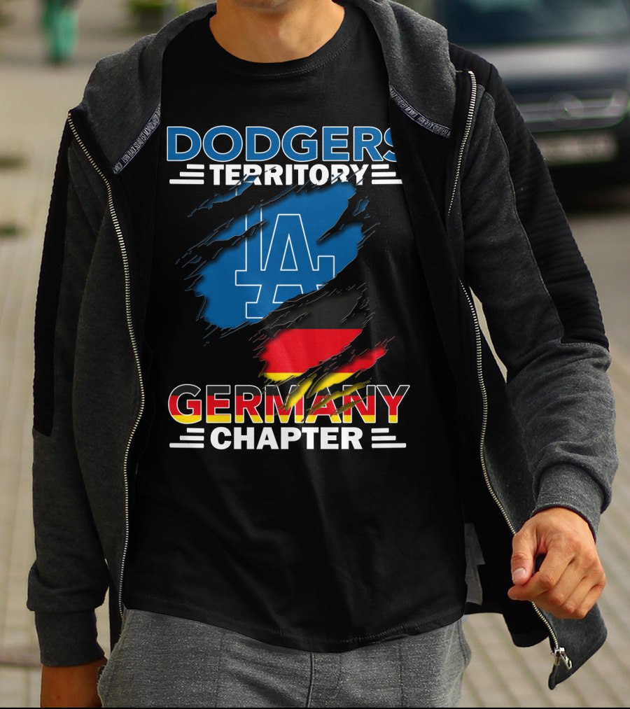 Dodgers Territory Germany Chapter LA Logo And German Flag T-Shirt