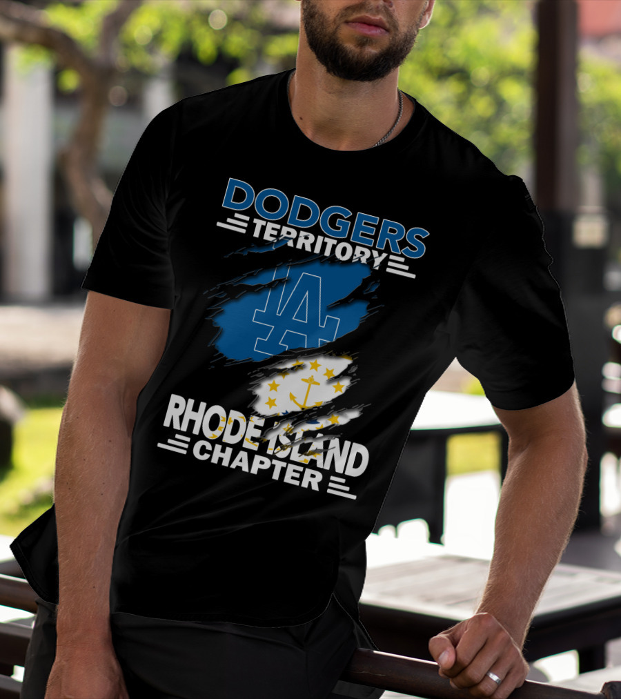 Dodgers Territory Rhode Island Chapter LA Logo Anchored T-Shirt