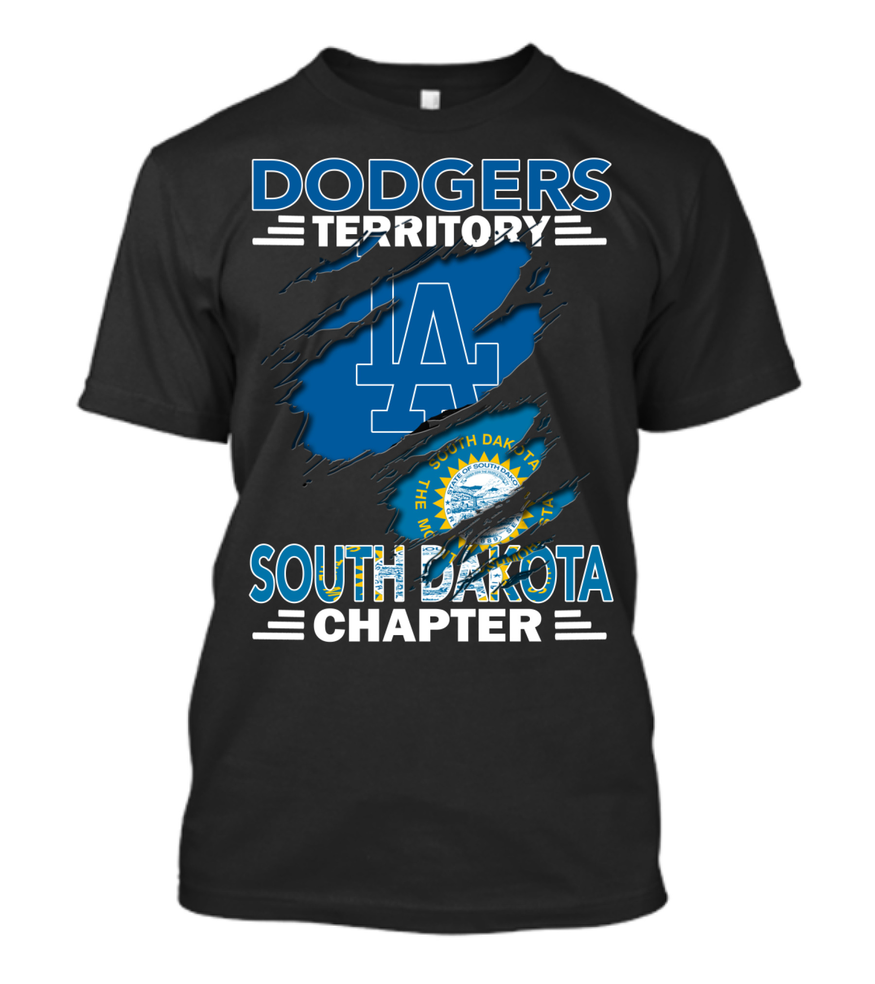 Dodgers Territory LA Logo South Dakota Chapter T-Shirt
